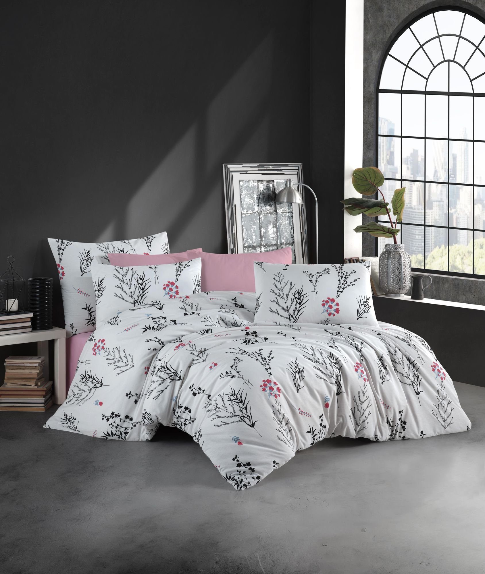 Kinderbettwäsche Renforce Bettwäsche Set 2 tlg.Beauty 135 x 200 cm 80 x 80 cm