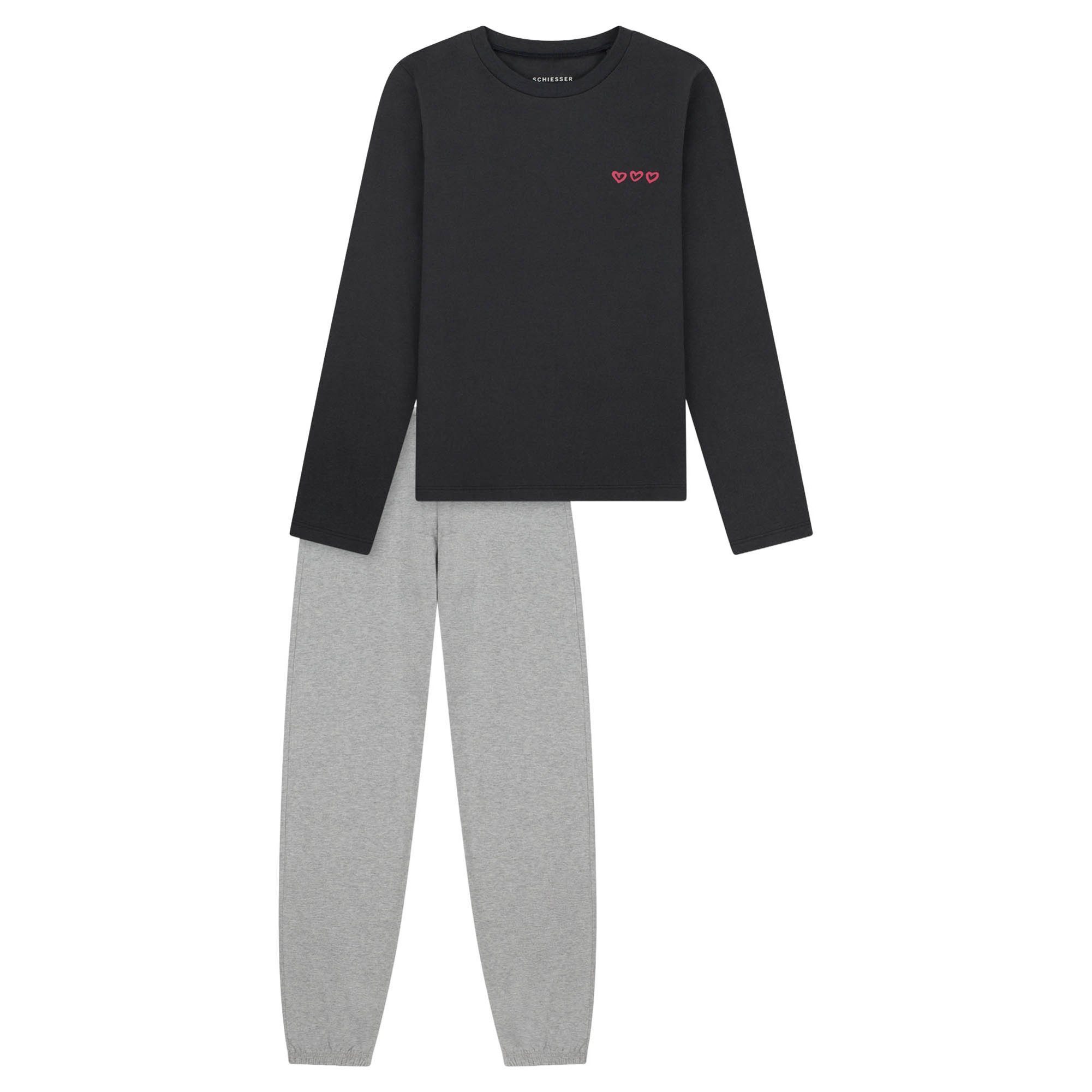 Schiesser Pyjama Mädchen Pyjama Baumwolle Kids Nightwear Herzen (2 tlg)