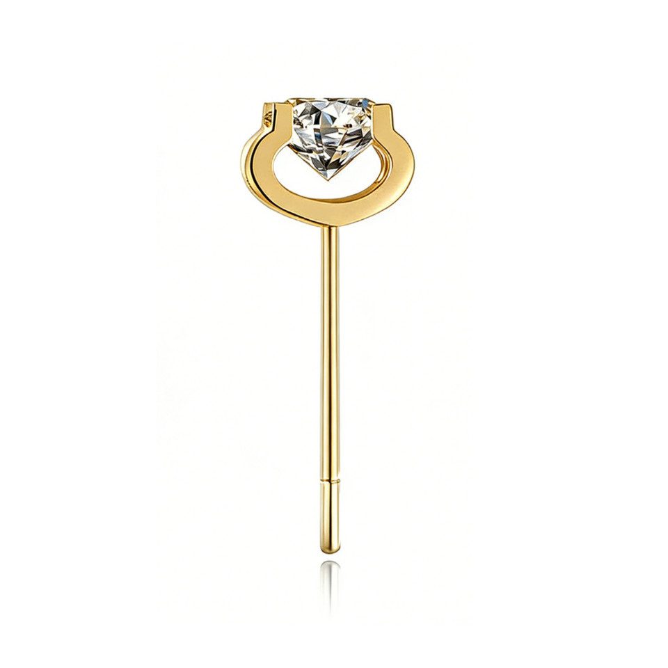 Sternvoll Paar Ohrstecker Moderne Ohrstecker mit 0,21 ct Diamanten 18K Gold, IGI, Solitär-Design, 18K Massivgold, Offene Fassung, Labor-Diamanten