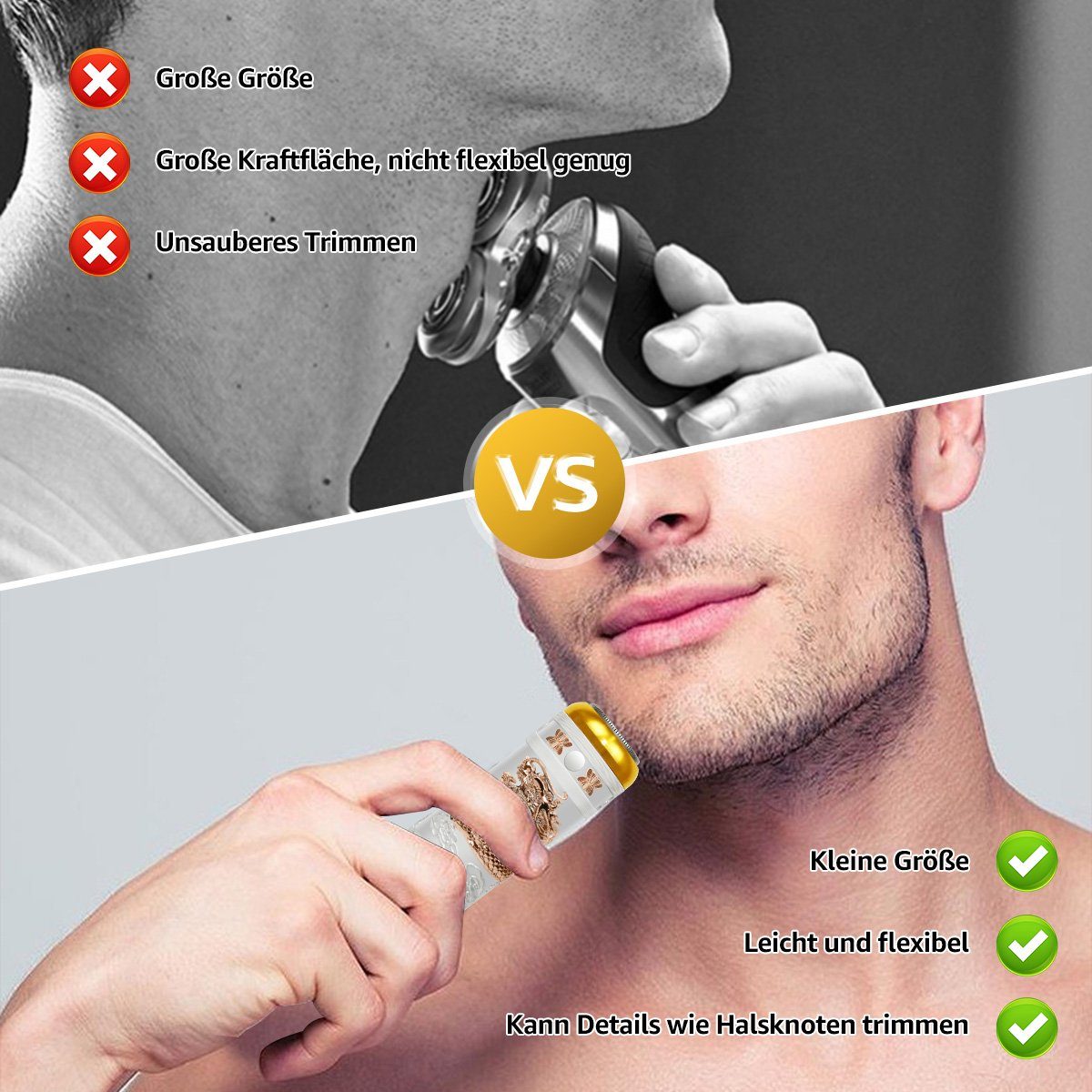 Haar- + Bartschneider, Männer für und Rasiermesser LifeImpree Haarschneidemaschine