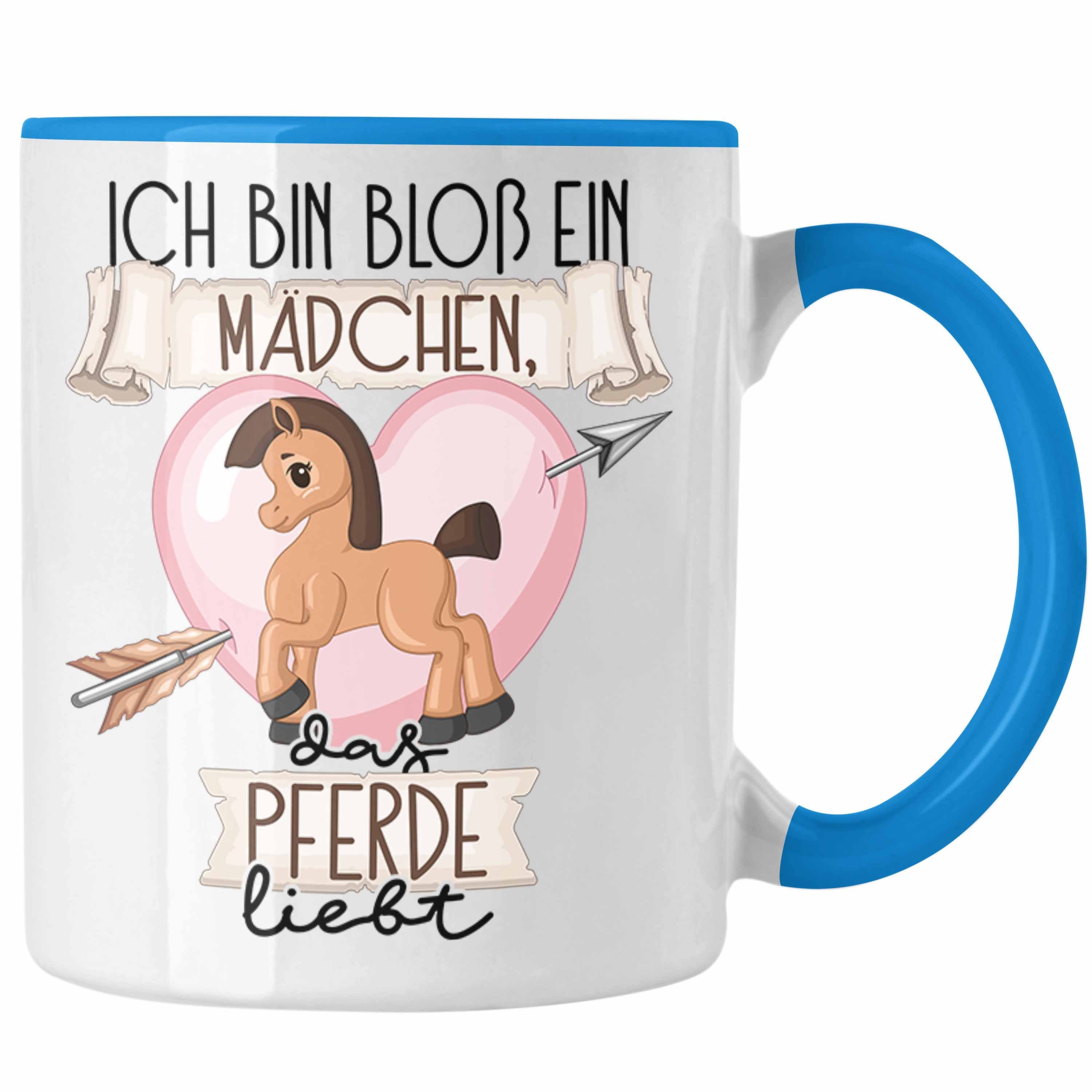 Trendation Tasse Pferde Reiterin Tasse Geschenk Frauen Ich Bin Bloß Ein Mädchen Das Pfe Blau