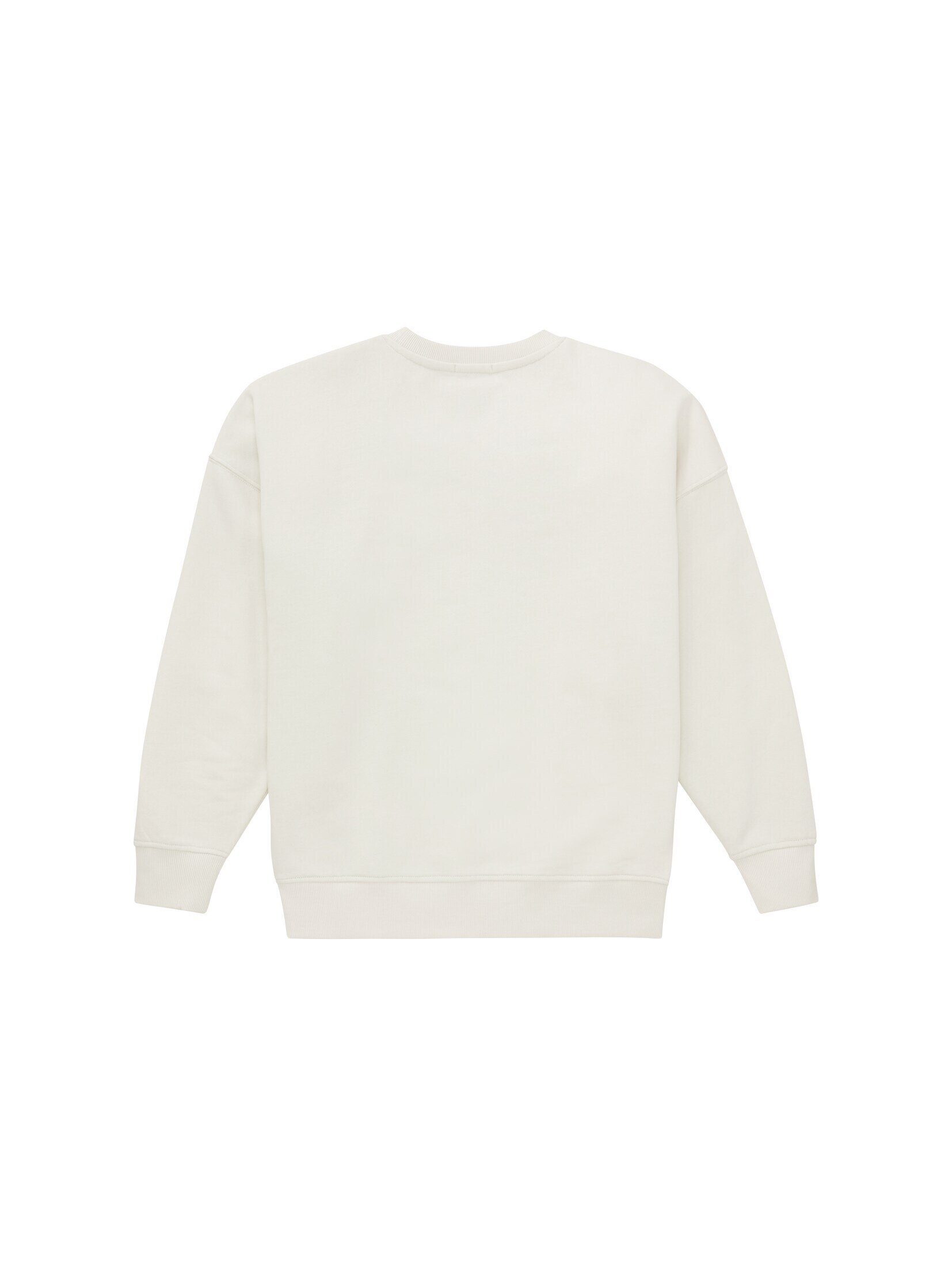 Bio-Baumwolle TOM TAILOR greyish Sweatshirt Hoodie mit white Oversized