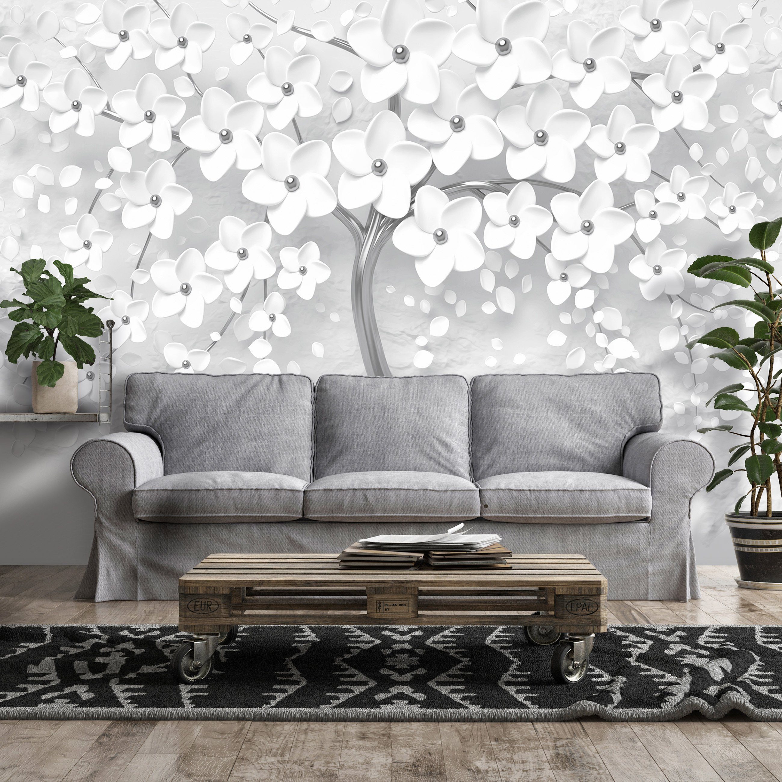 Wallarena Fototapete 3D EFFEKT Blumen Baum günstig online kaufen