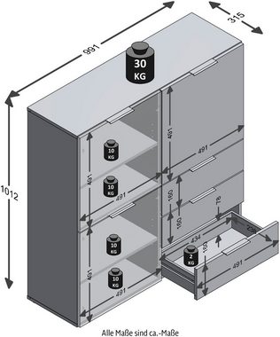 FMD Kommode Dark, Breite 99,1 cm