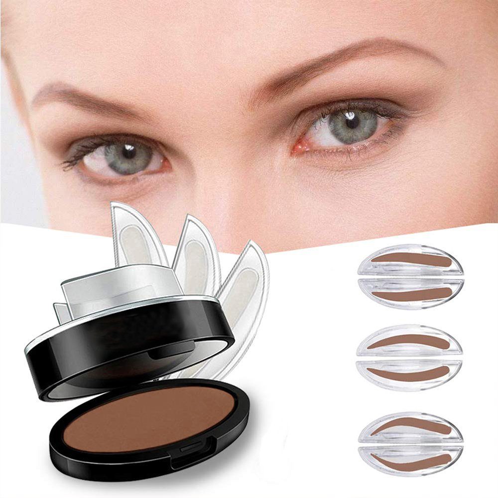 GelldG Augenbrauen-Puder Eyebrow Brauen Stempel Power Augenbraue pinsel mit