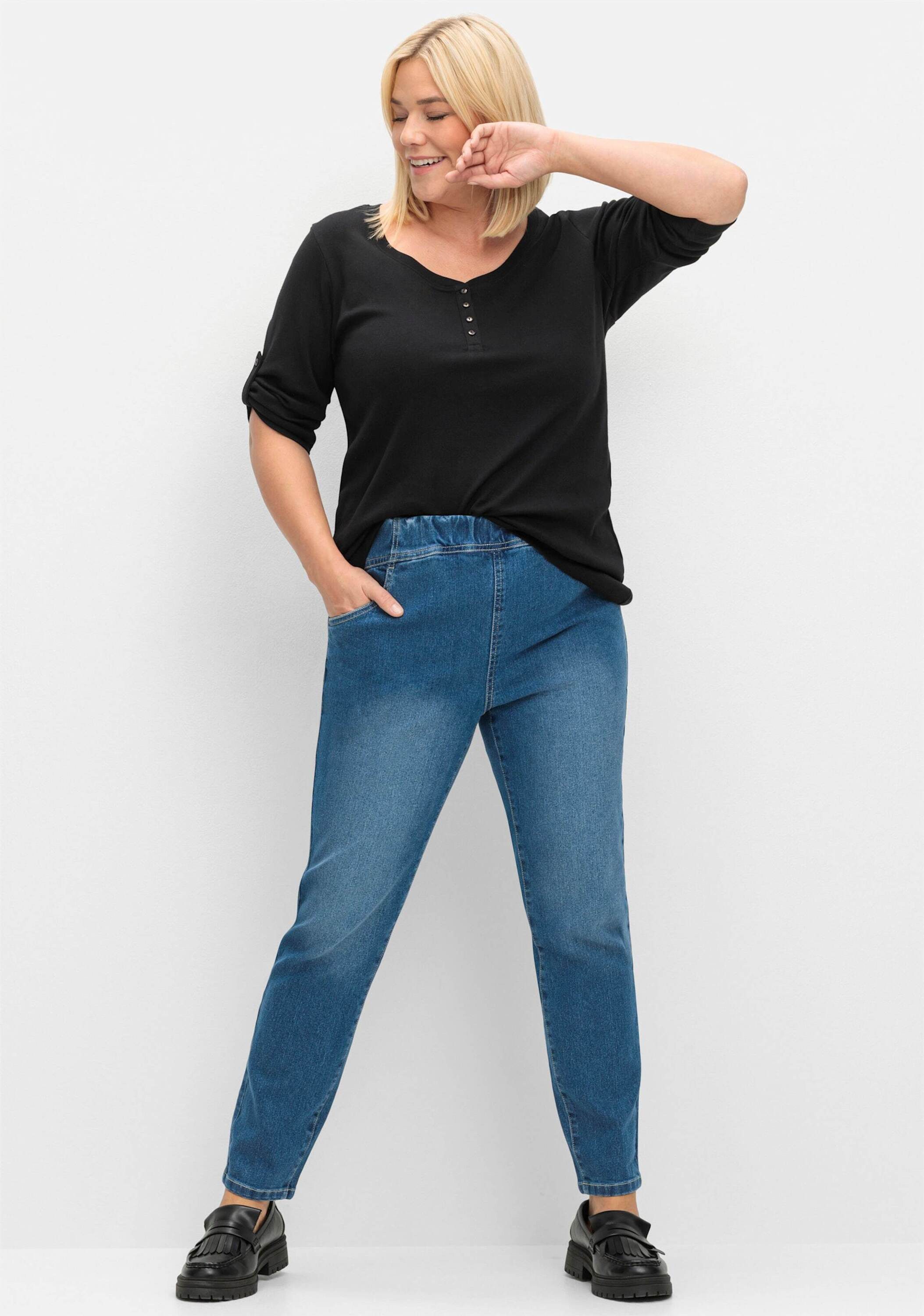 Sheego T-Shirt 3/4-Arm-Shirt 3/4-Arm aus reiner Baumwolle