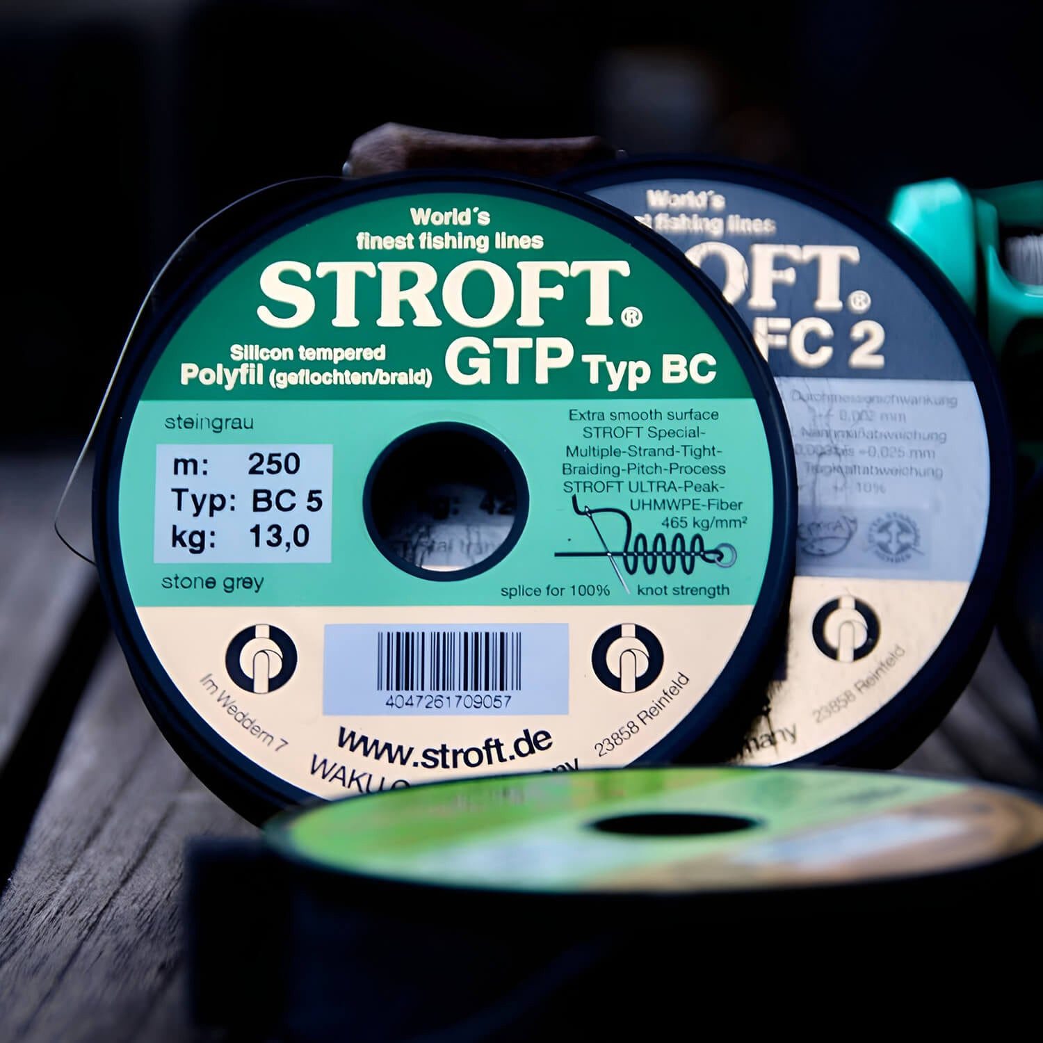 Stroft Angelschnur Stroft GTP Typ BC Baitcaster Schur Geflochten Grau, 100 m Länge, (1-St)