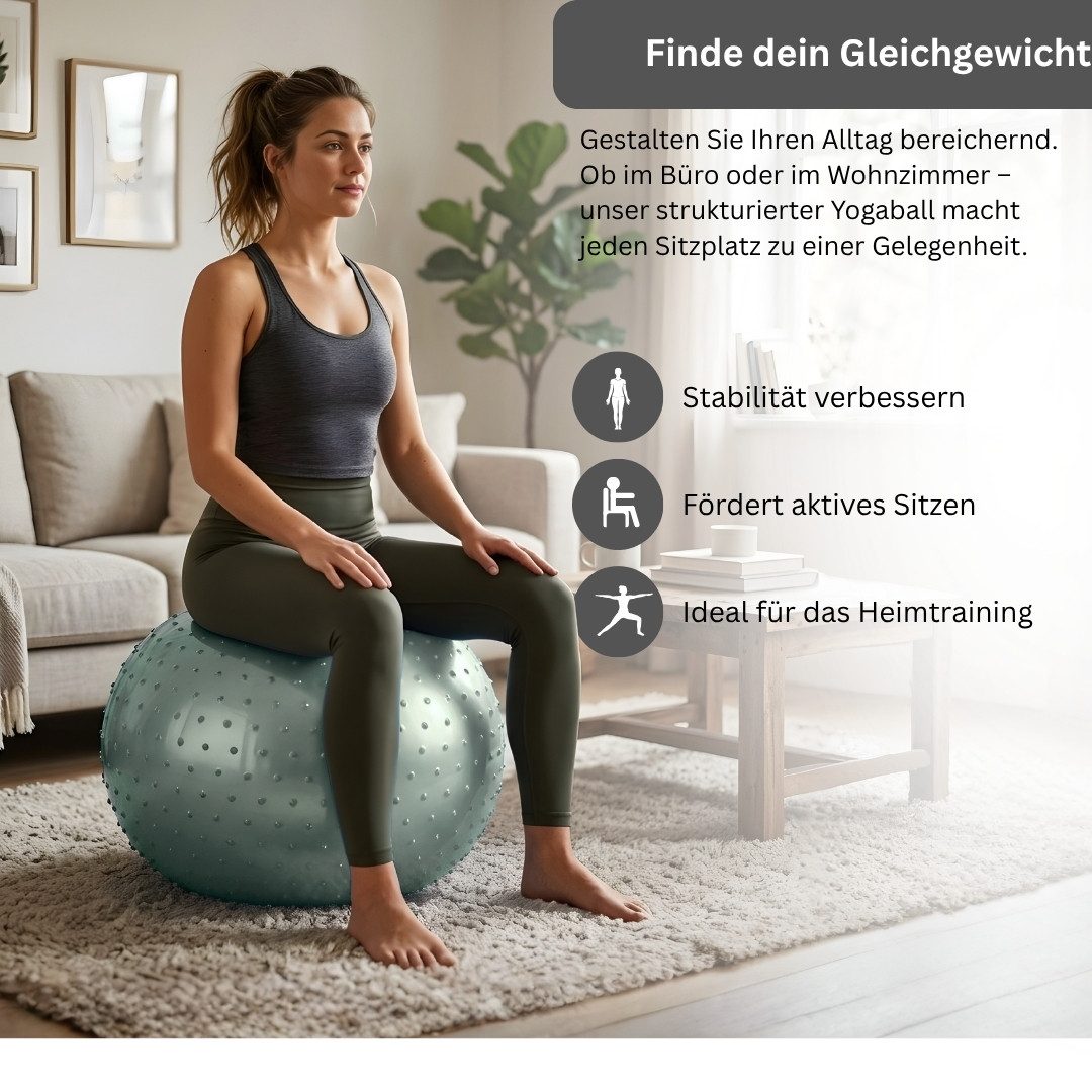Endless Yogaball Gymnastikball groß, PVC Fitnessball mit Luftpumpe, platzsicher (Sowohl für Männer als auch für Frauen, Sowohl für Männer als auch für Frauen), Balance Ball Stuhl für Fitness Workout Stabilität Pilates