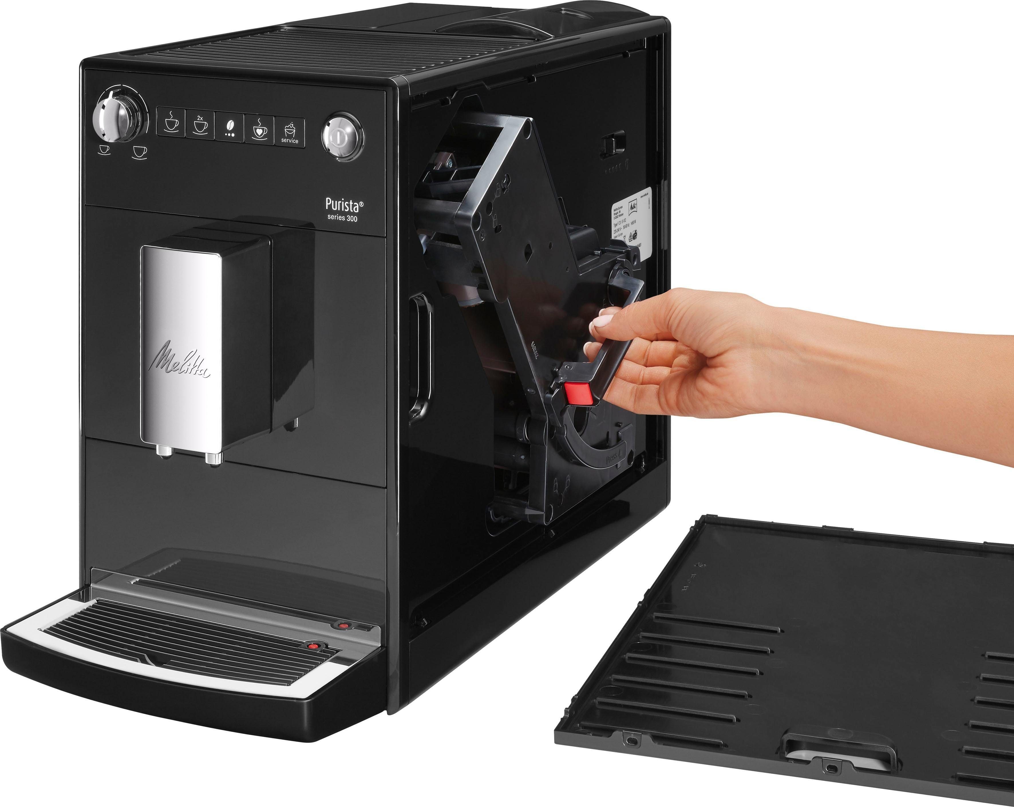 F230-102, Melitta leise Purista® extra Lieblingskaffee-Funktion, schwarz, & Kaffeevollautomat kompakt