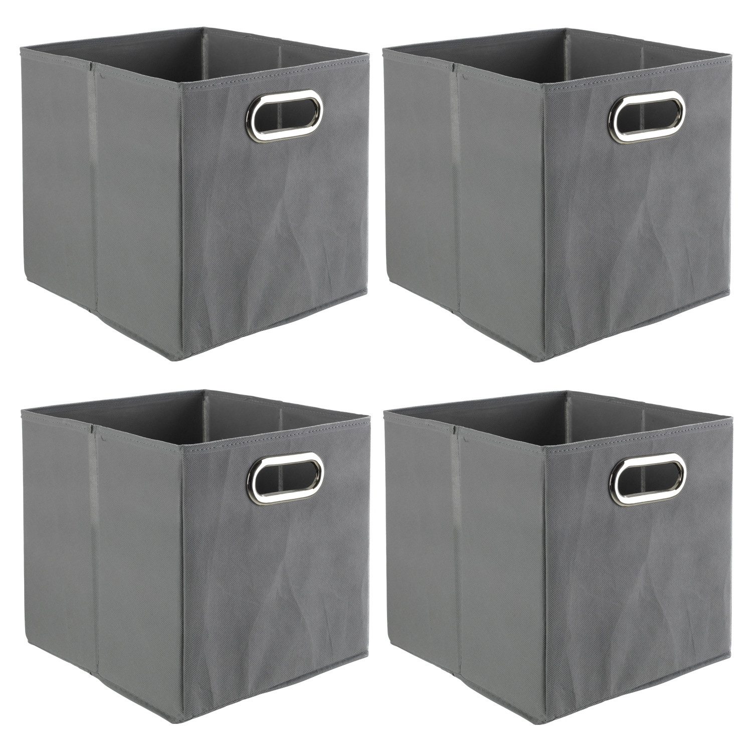 casa NOVA Aufbewahrungsbox ENNI, Vlies, B 27 cm x T 27 cm, Grau, mit Griff (4 St)