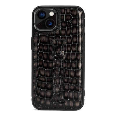 GOLDBLACK Handyhülle iPhone 13 Leder Case mit Fingerschlaufe Milano-Des 15,49 cm (6,10 Zoll)