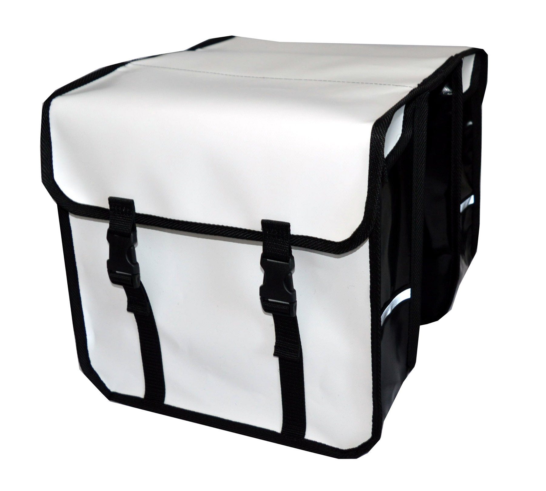 Aves-24 Fahrradtasche FAHRRADTASCHE Gepäckträgretache 26" 28" Doppel Tasche 28L PVC, PVC_Weiß