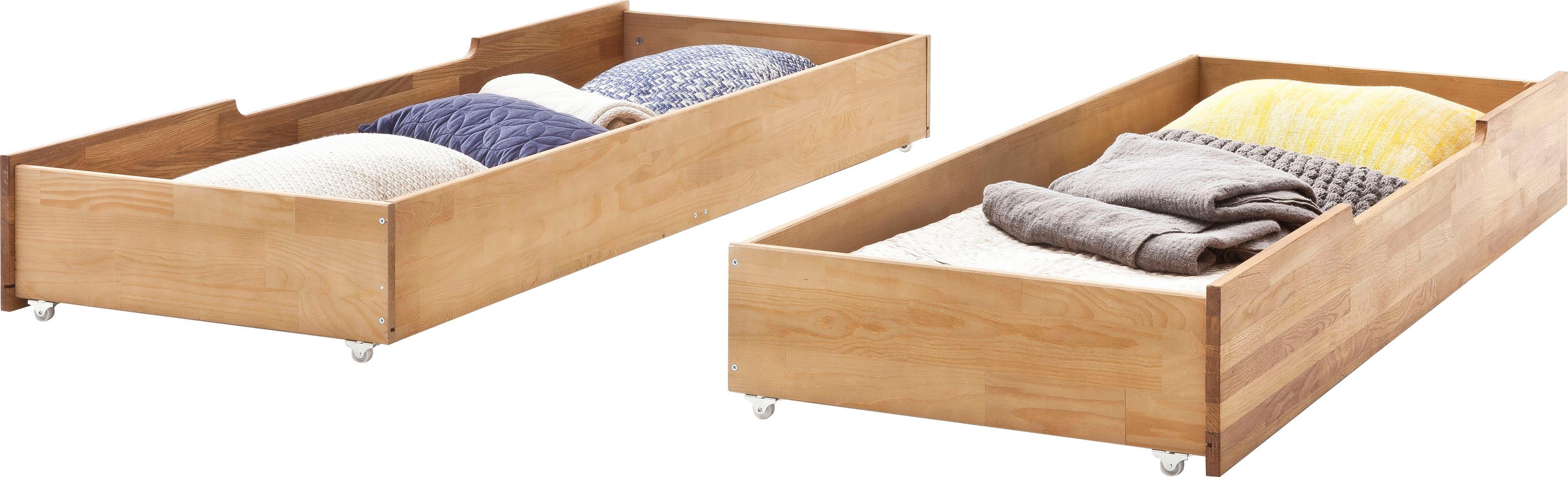 Home affaire Bettschubkasten "Tommy" aus massivem Wildeichenholz, in unters günstig online kaufen