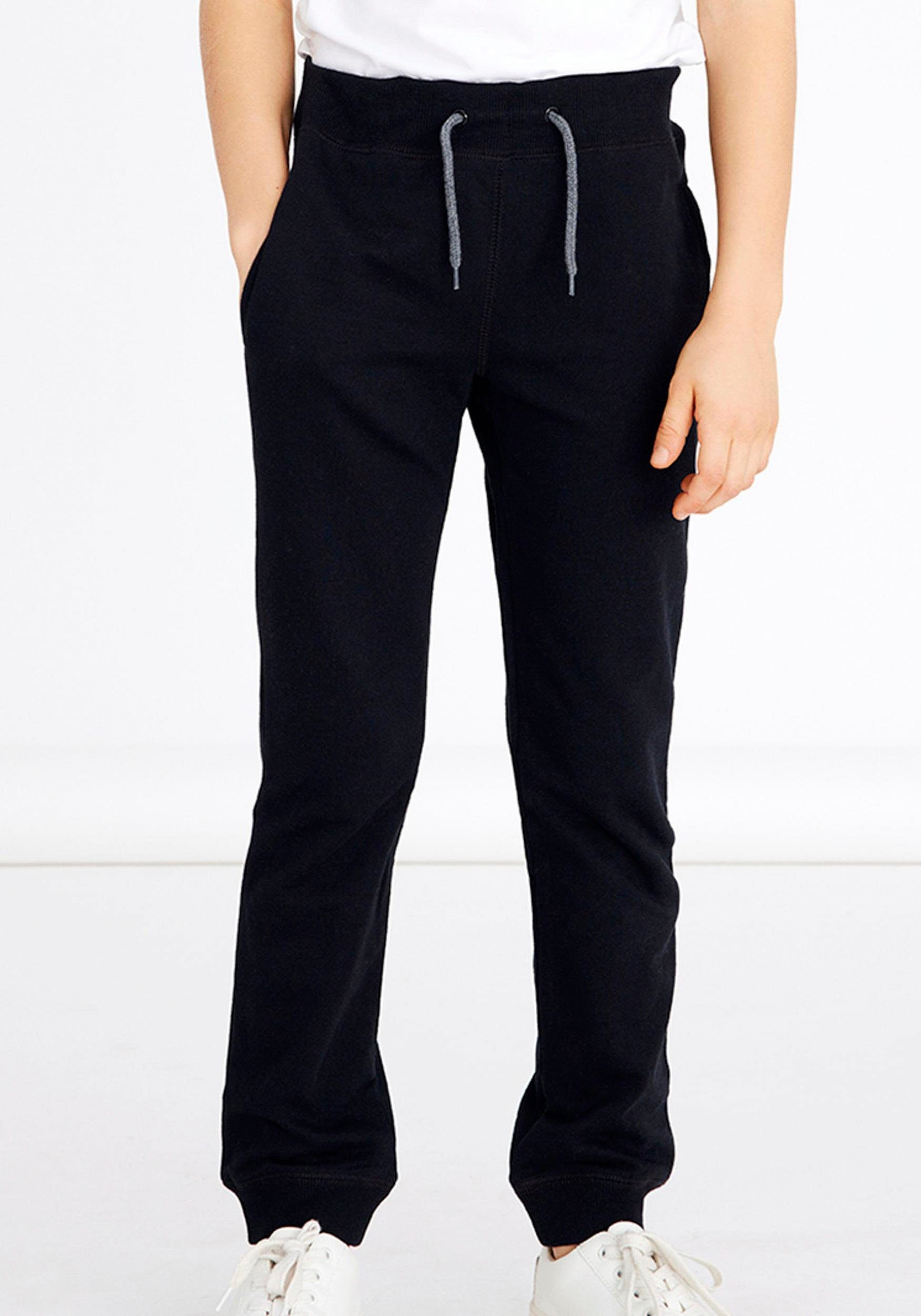Name It Sweathose NKMSWEAT – Jogger mit verstellbarem Bund und Rippbündchen unifarben, casual, regular fit, Sweatware
