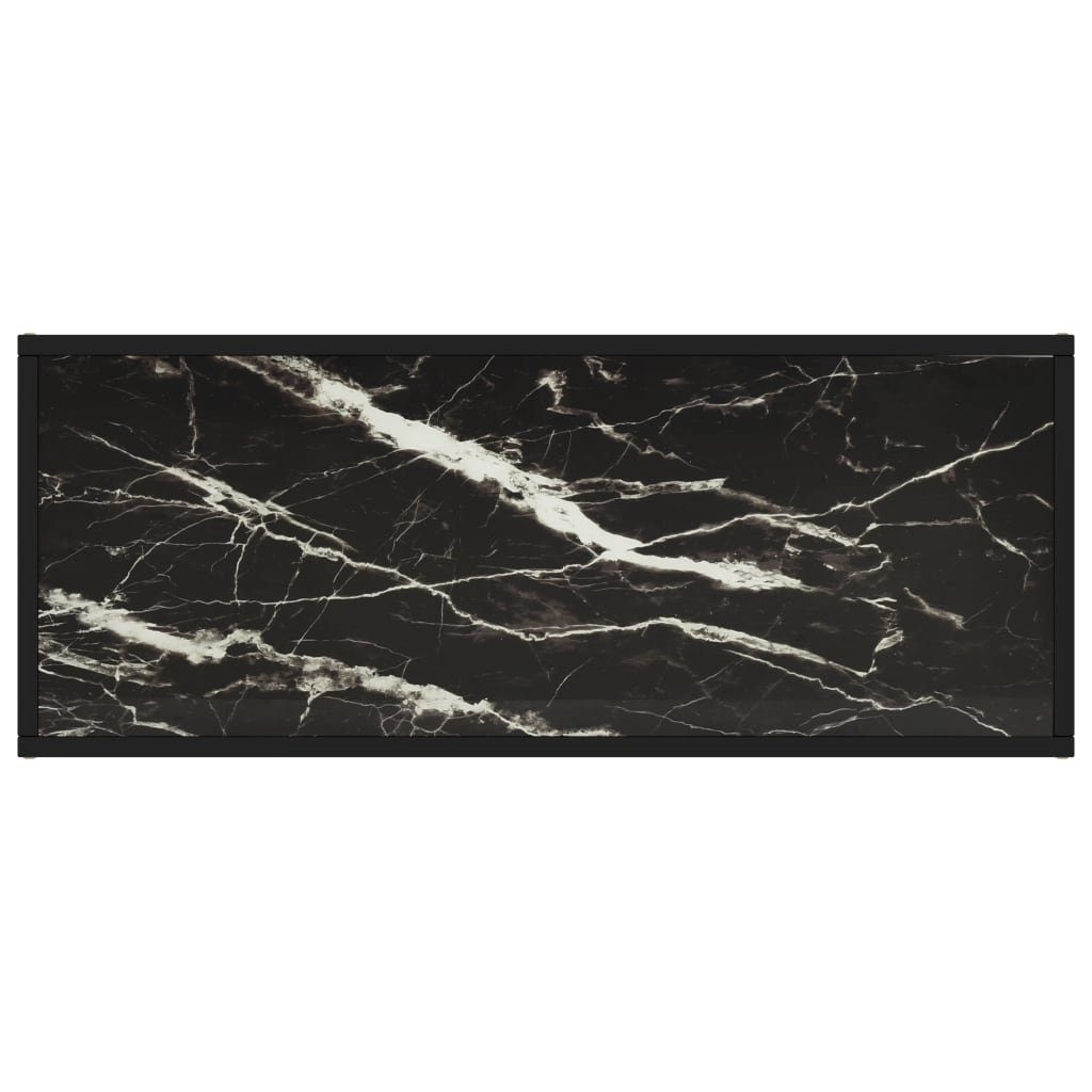 Schwarzer cm black Glas Marmor-Optik mit TV-Schrank (1-St) marble TV-Schrank 100x40x40 Schwarz vidaXL