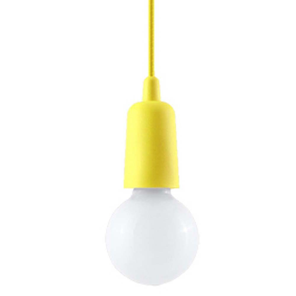 etc-shop Pendelleuchte, Leuchtmittel nicht inklusive, Pendelleuchte Deckenleuchte PVC 1-flammig Gelb H 90 cm Küche Esszimmer