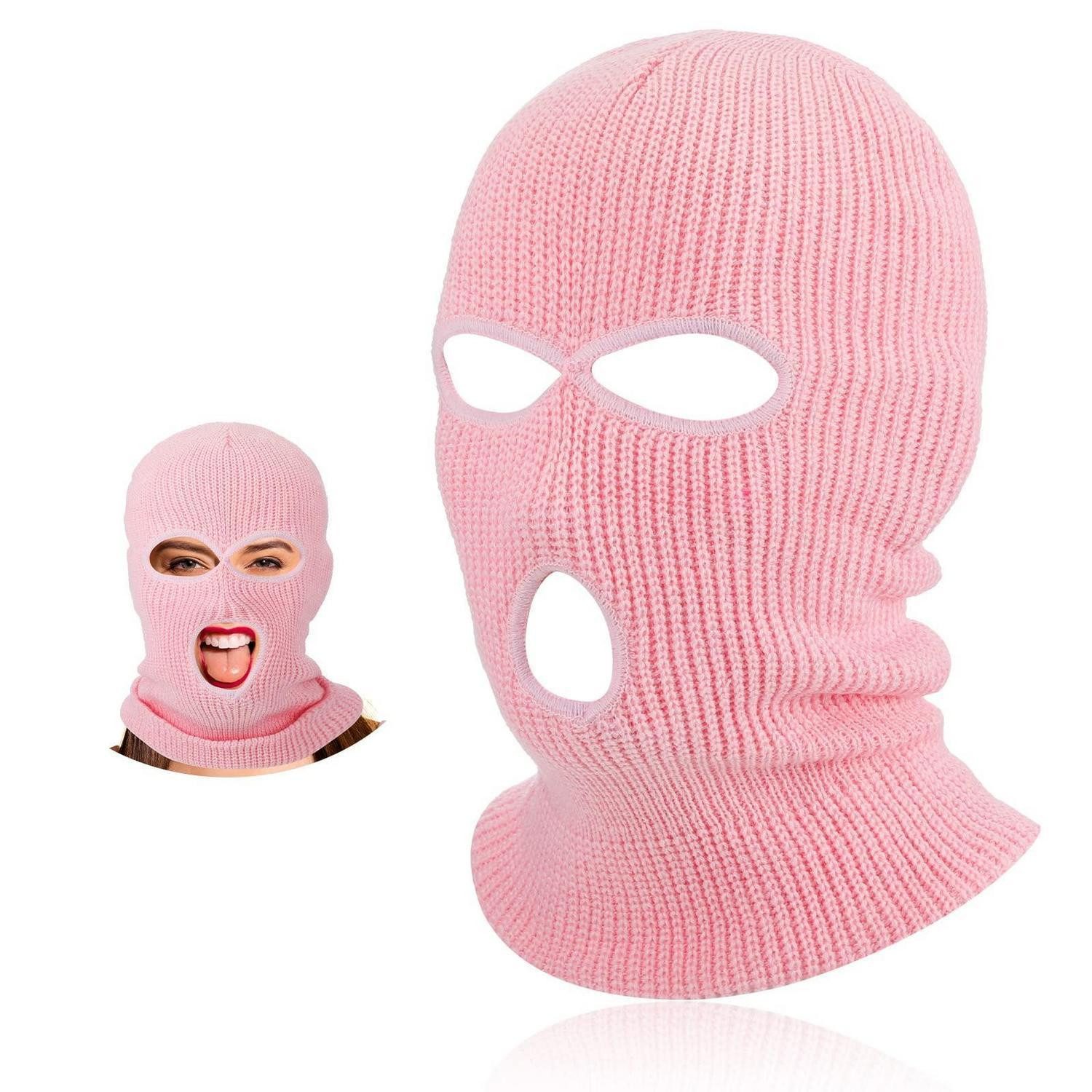 LuxusKollektion Sturmhaube Sturmhaube Sturmmaske Vollgesicht 3 Löcher Einheitsgröße Rosa