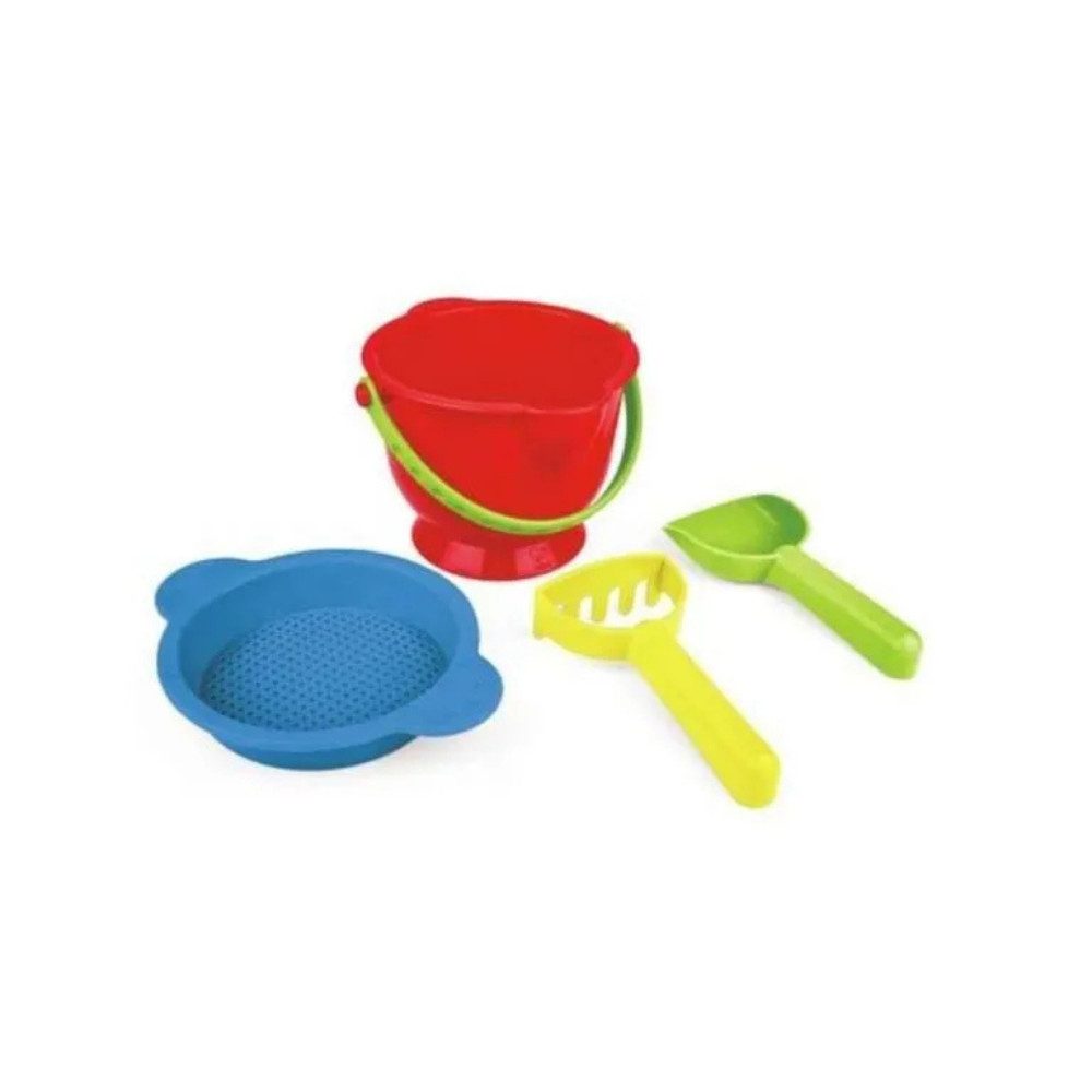 Hape Babyspiegel Hape Strandspielzeug (Set, 4-St., Sandspielset für Kinder), Ideales Starter-Set für erste Sand- und Strandabenteuer
