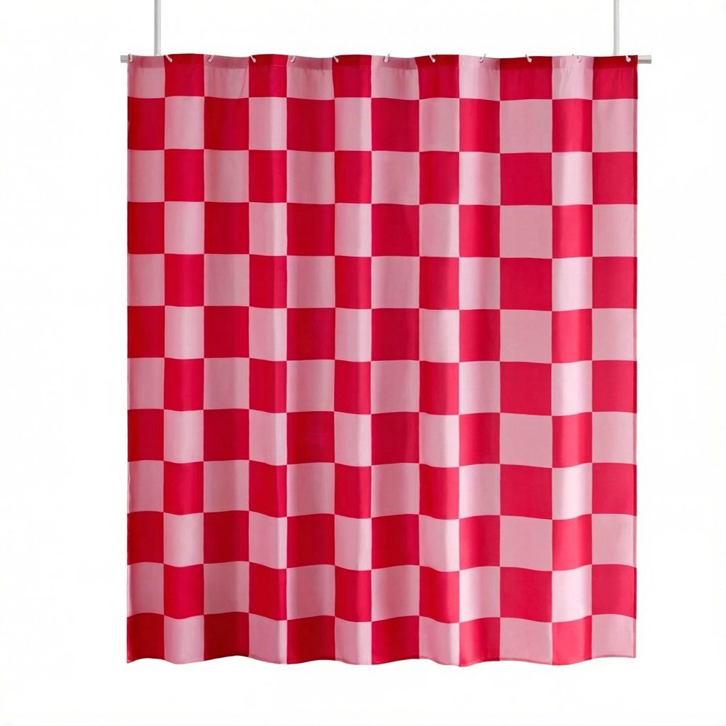 Agger Duschvorhang Duschvorhang 180×180cm - Karierter Badevorhang