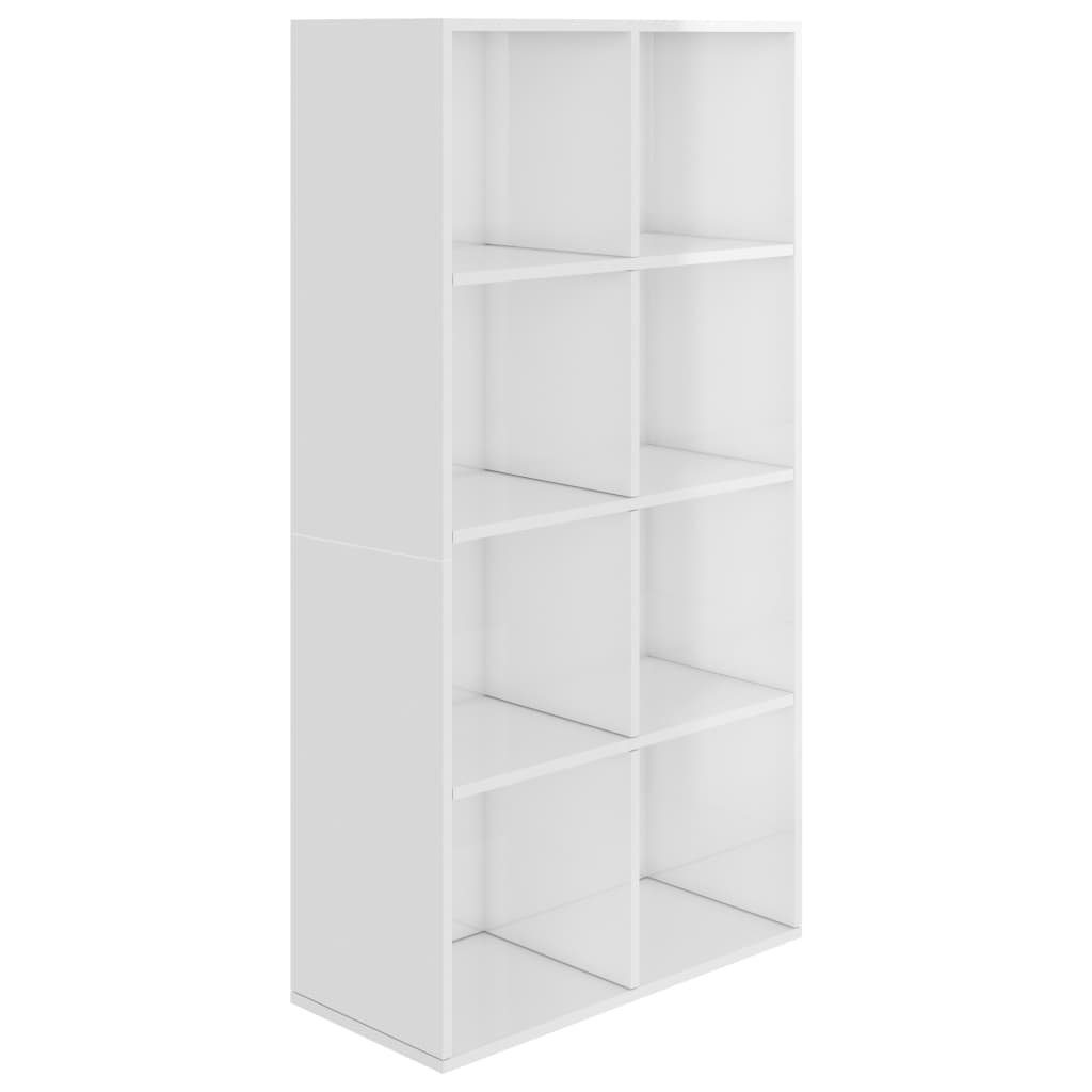 furnicato Bücherregal Bücherregal/Sideboard Hochglanz-Weiß 66×30×130 Holzwerkstoff cm