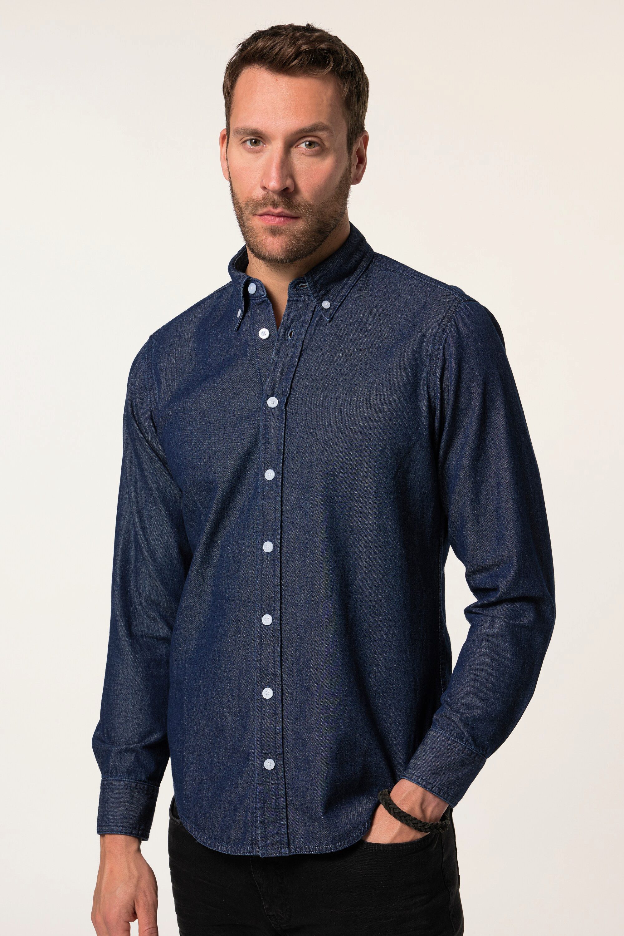 JP1880 Businesshemd JP 1880 Denim-Hemd Langarm günstig online kaufen