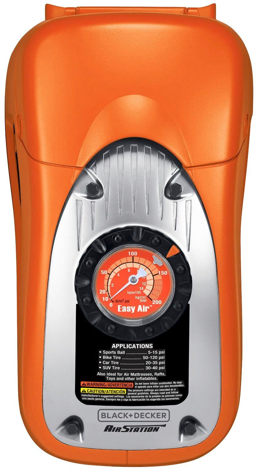 Black + Decker Kompressor ASI300, max. 11 bar, 160 PSI, 12V/230V, 3 Ventile, dig. Druckeinst.