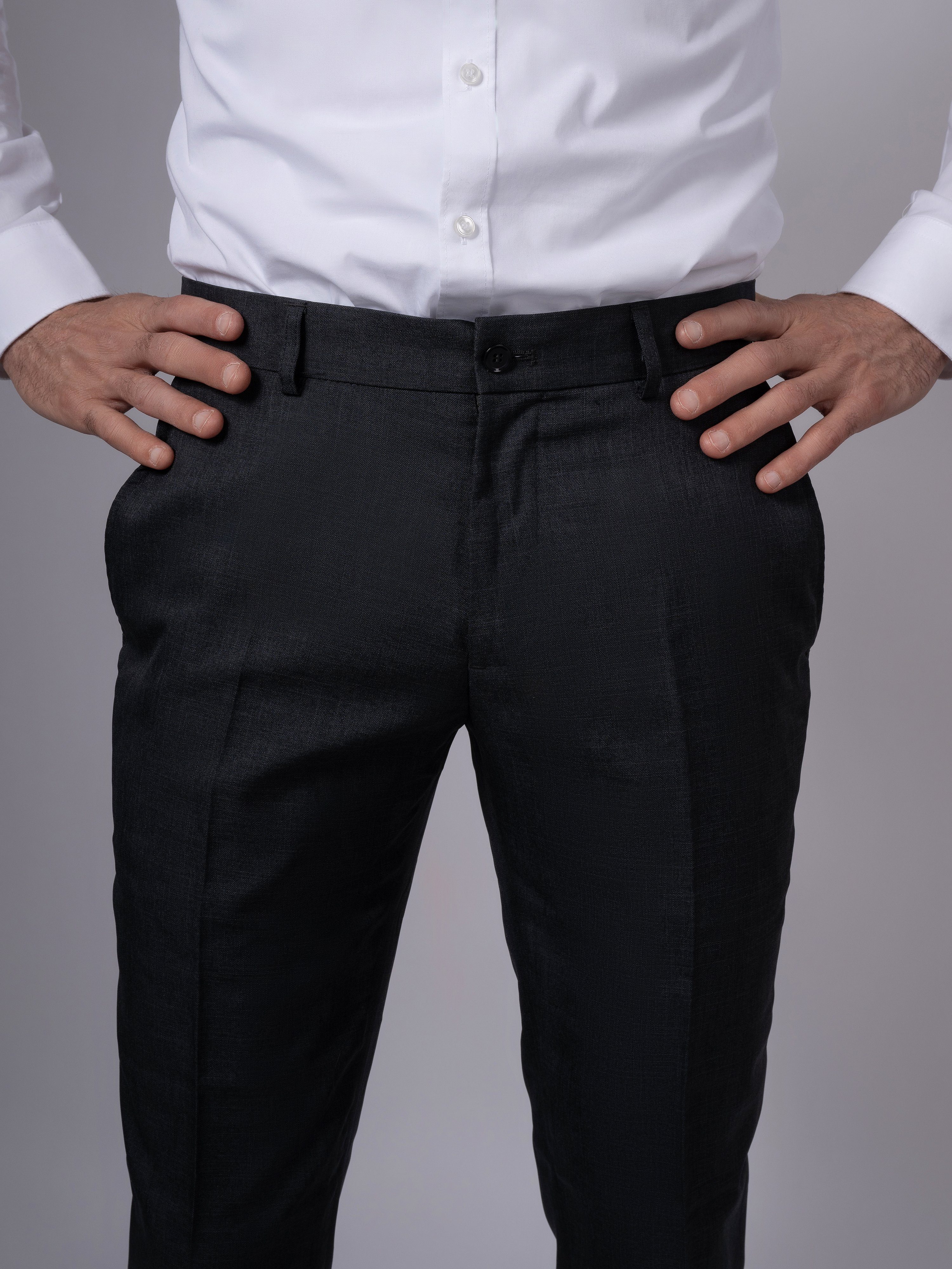 Grau Regular-Fit Hirschthal Normalgrößen in Kurz-, Anzughose und und Herren Anzughose Slim-Fit Lang- Business
