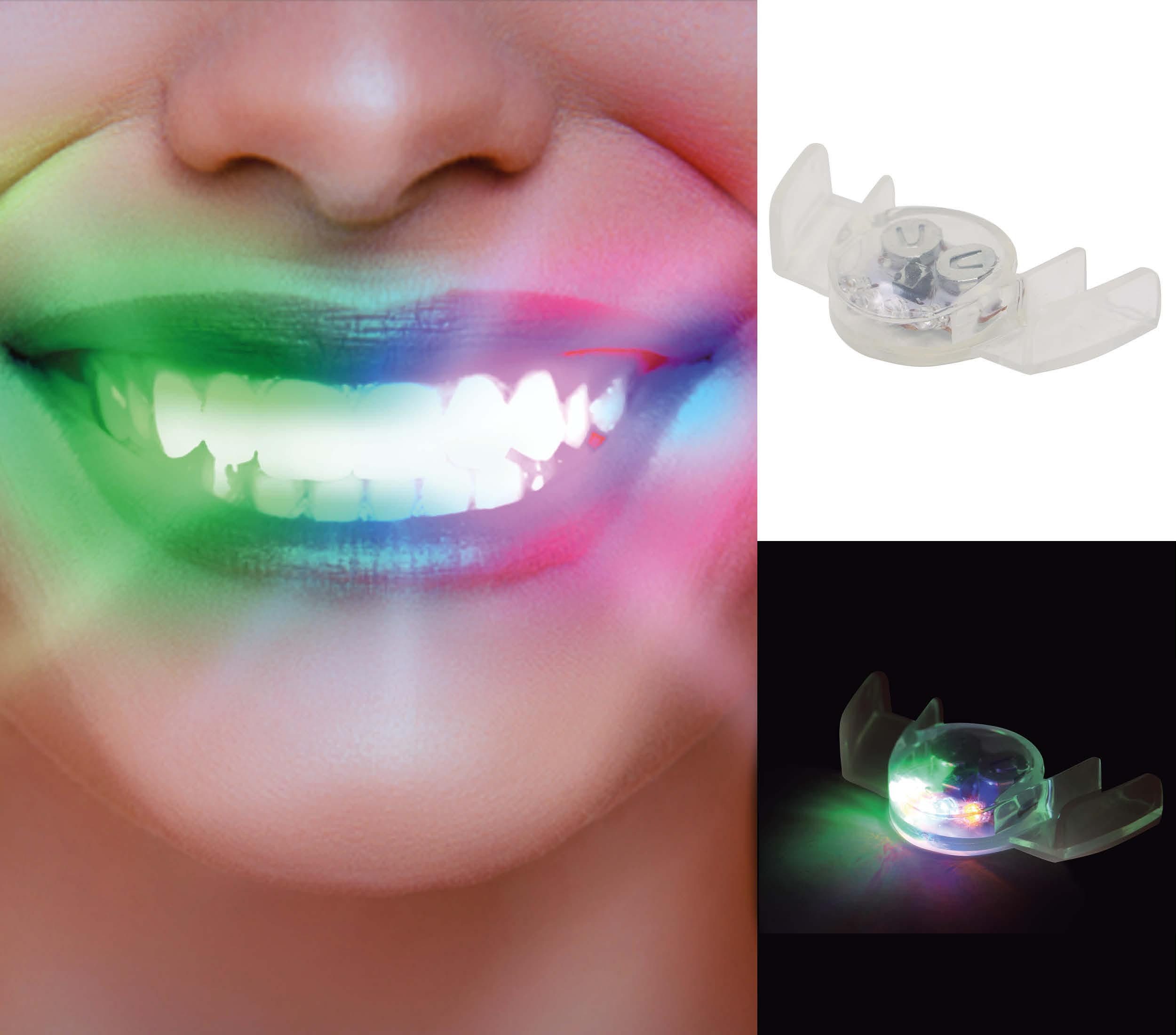 Fiestas Guirca Kostüm, Halloween Lichter Mundstück Farbenspiel Schrecken Zahn Accessoire Par