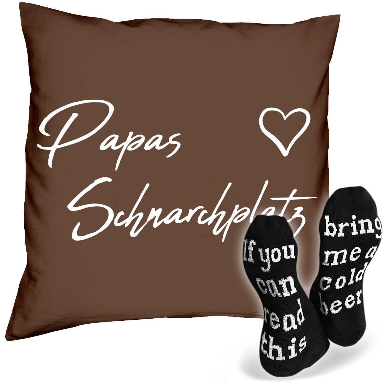 Soreso® Dekokissen Kissen + Sprüche Socken Geschenk Papa Geburtstag Vatertag Weihnachten, Geburtstagsgeschenk Weihnachtsgeschenk Vatertagsgeschenk