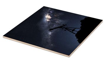 Posterlounge Holzbild Editors Choice, Silhouette eines Teleskops, Fotografie