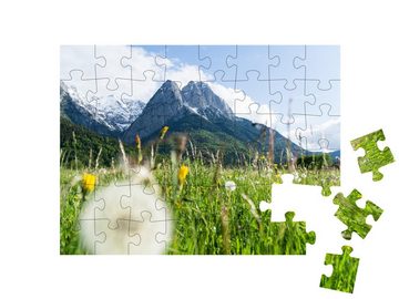 puzzleYOU Puzzle Zugspitze in Blumenwiesen, 48 Puzzleteile, puzzleYOU-Kollektionen Zugspitze