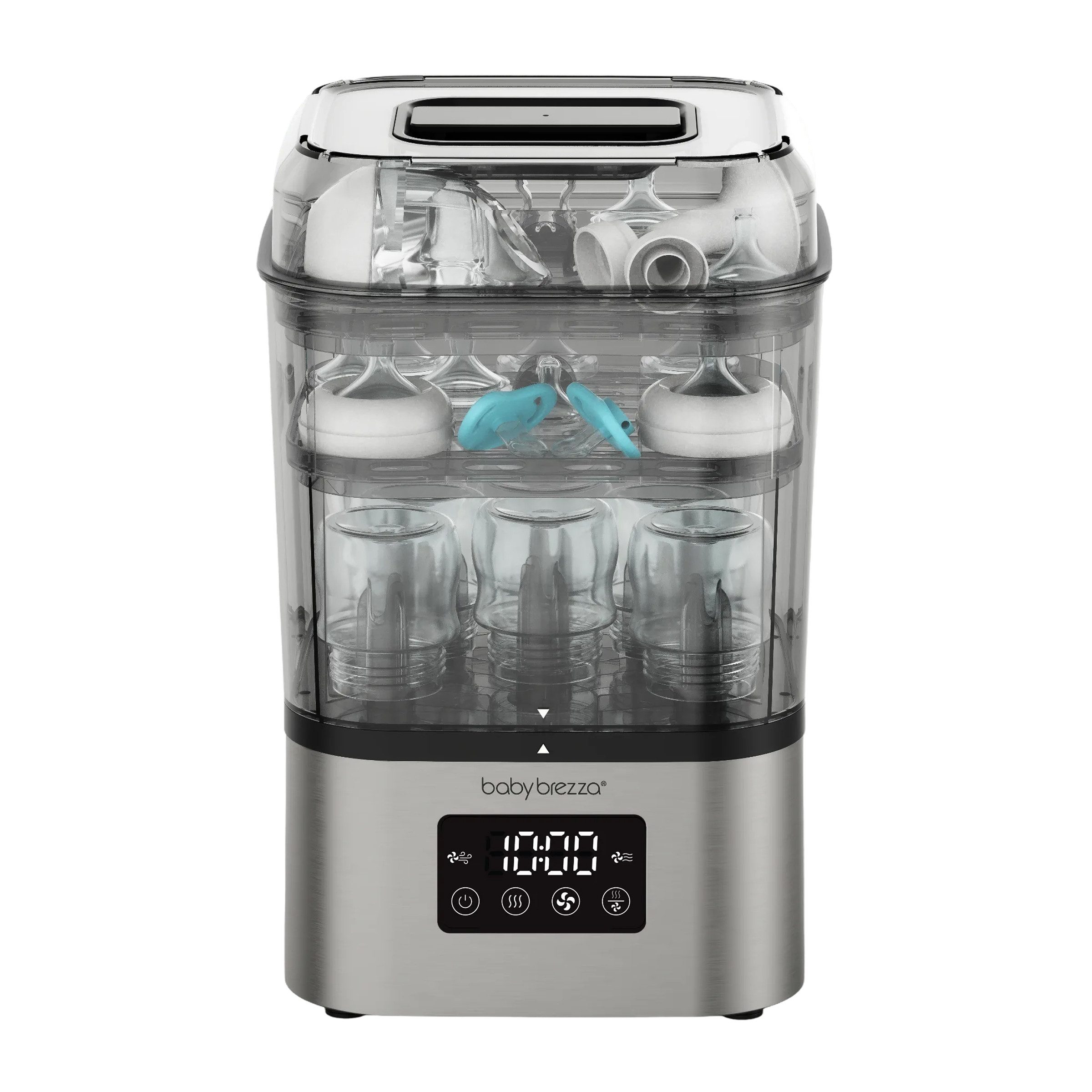 Baby Brezza Dampfsterilisator SuperQuick Flaschensterilisator mit Trockner, 10 Min. Sterilisieren & Trocknen für Babyflaschen & Zubehör