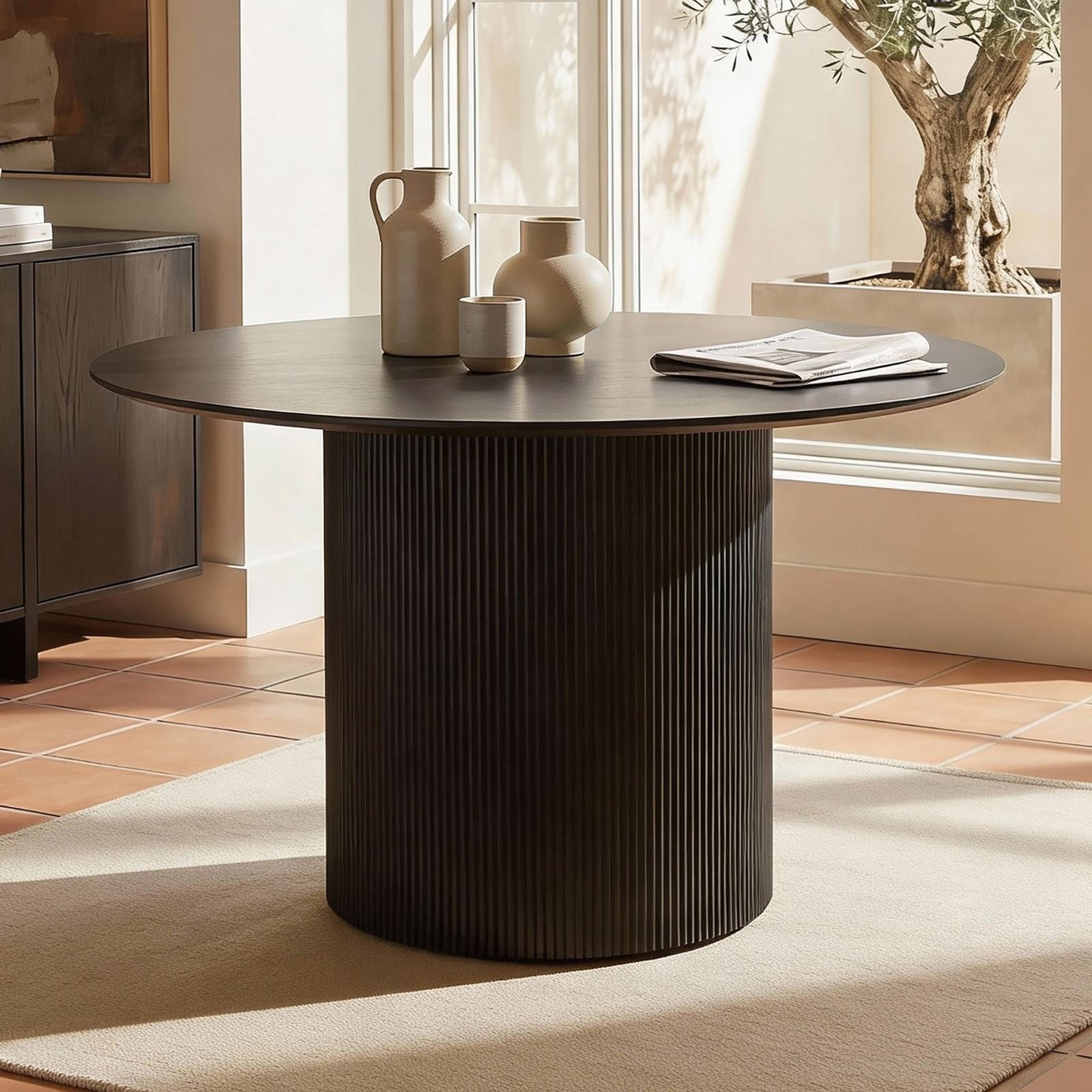 IDIMEX Esstisch VIANNEY, Design Esstisch rund 120cm Metallfuß und Tischplat günstig online kaufen