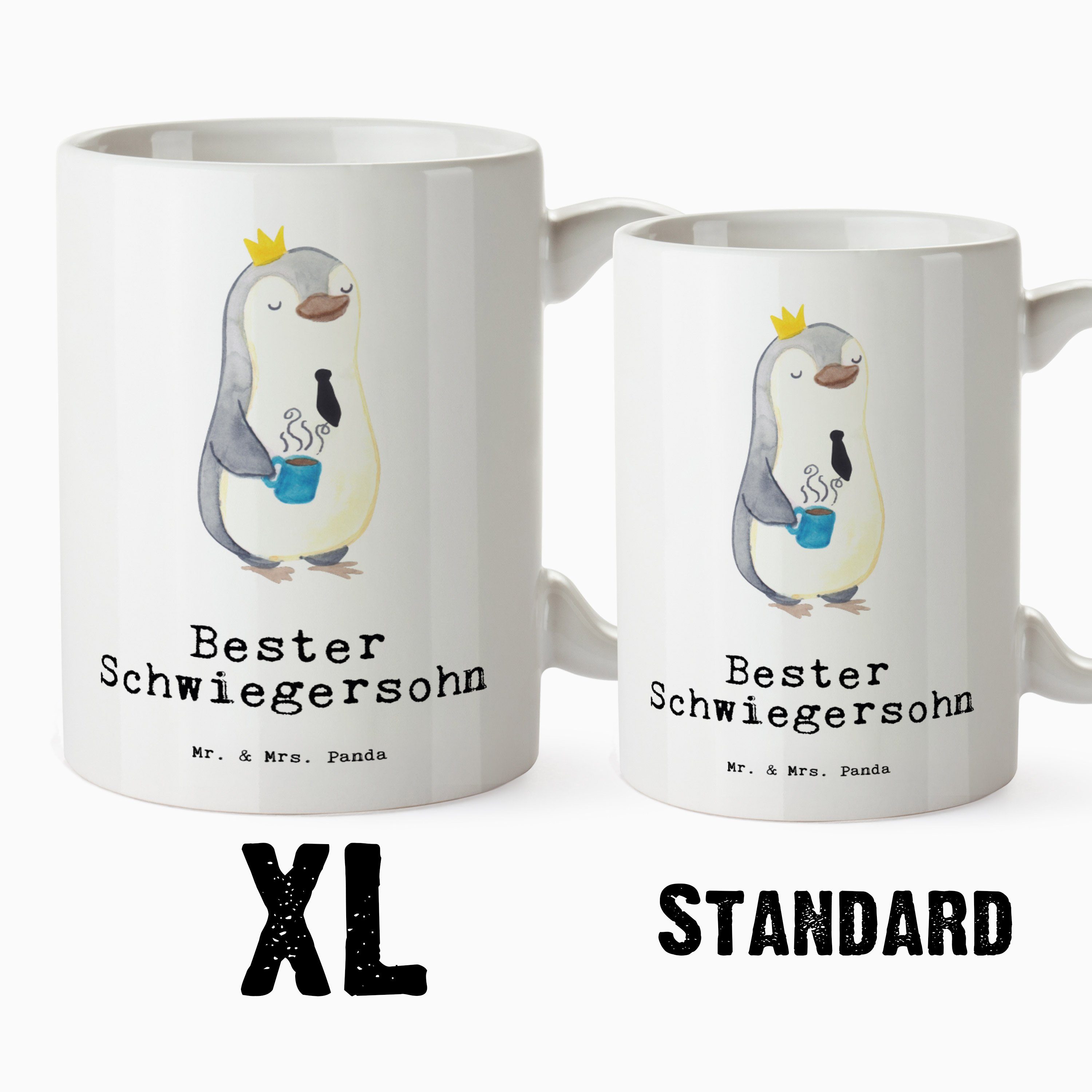 Mr. & Mrs. Panda - Tasse des Keramik Geschenk, Pinguin Tasse Sohns, Da, Ehefrau - Bester Weiß Schwiegersohn XL