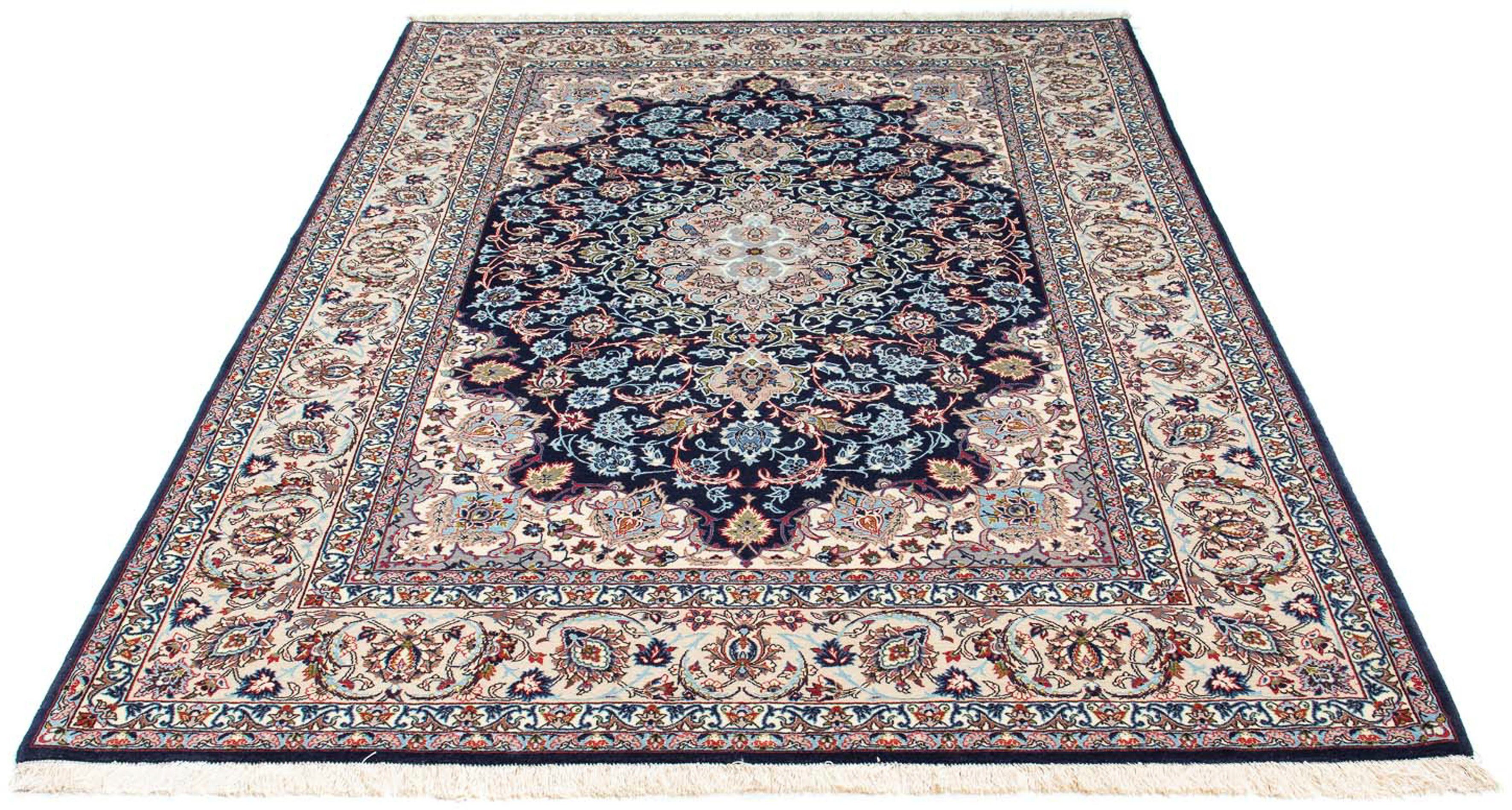 Orientteppich Perser - Isfahan - Premium - 226 x 149 cm - dunkelblau, morgenland, rechteckig, Höhe: 6 mm, Wohnzimmer, Handgeknüpft, Einzelstück mit Zertifikat