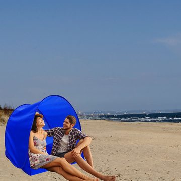 Retoo Strandmuschel Strandmuschel Reise-Strandmuschel Sonnenschutz Windschutz Blau, Personen: 4 (Set, Pop-up-Strandzelt, Folienverpackung), Innovativen Pop-Up-Technologie, Einfach zu tragen, Reißfestes Material