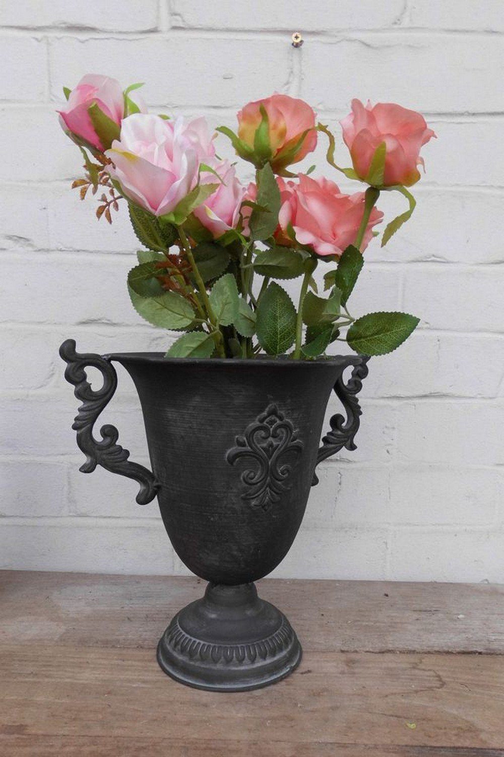 Kunstblume Zauberhafte Rosenstiele Blumenstrauß Kunstblumen 2 Stiele 5 Blüten, Deko-Impression