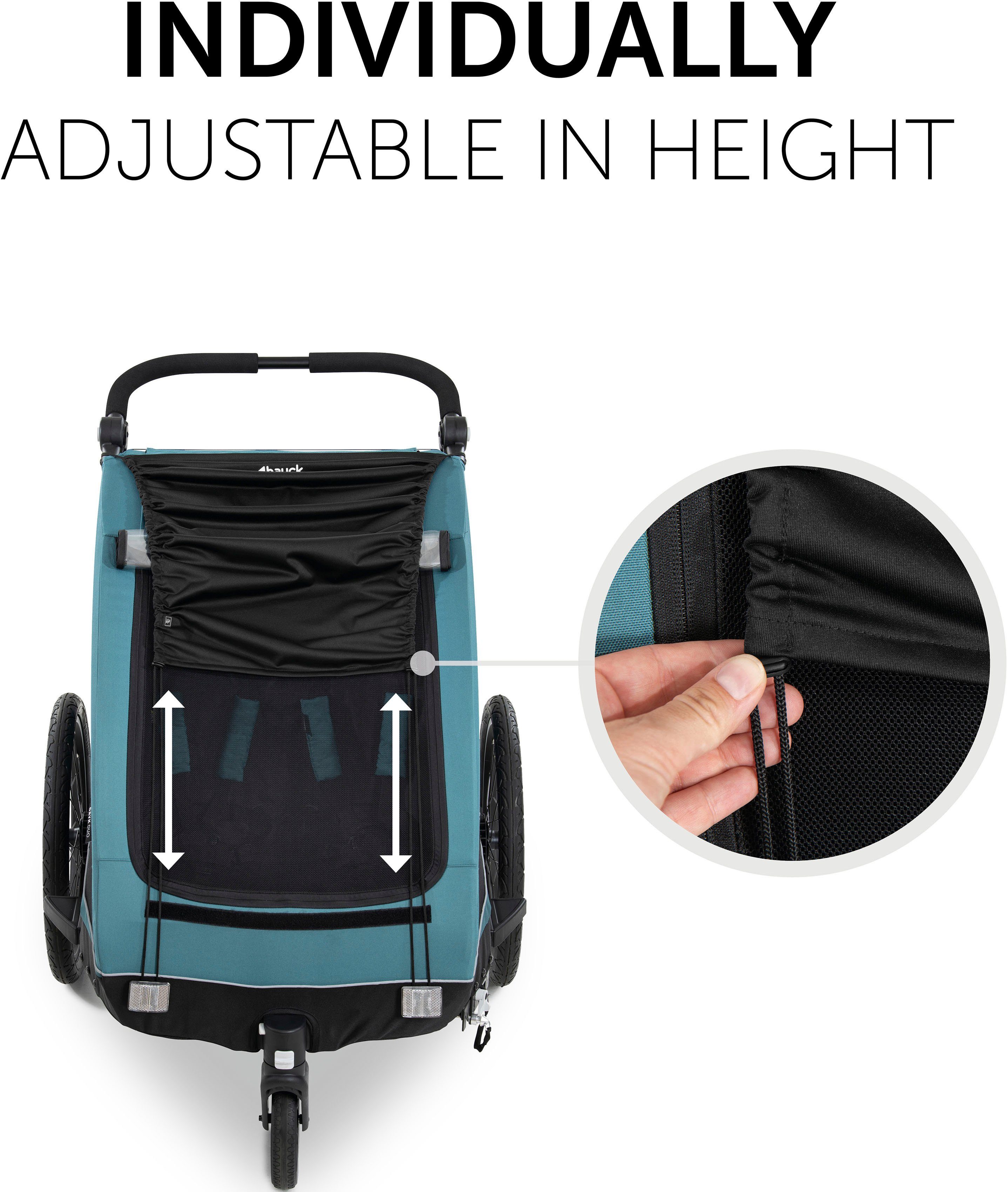 Hauck Kinderwagen-Sonnenschutzhülle Bike Trailer Sunshade, black, für den Fahrradanhänger Dryk Duo