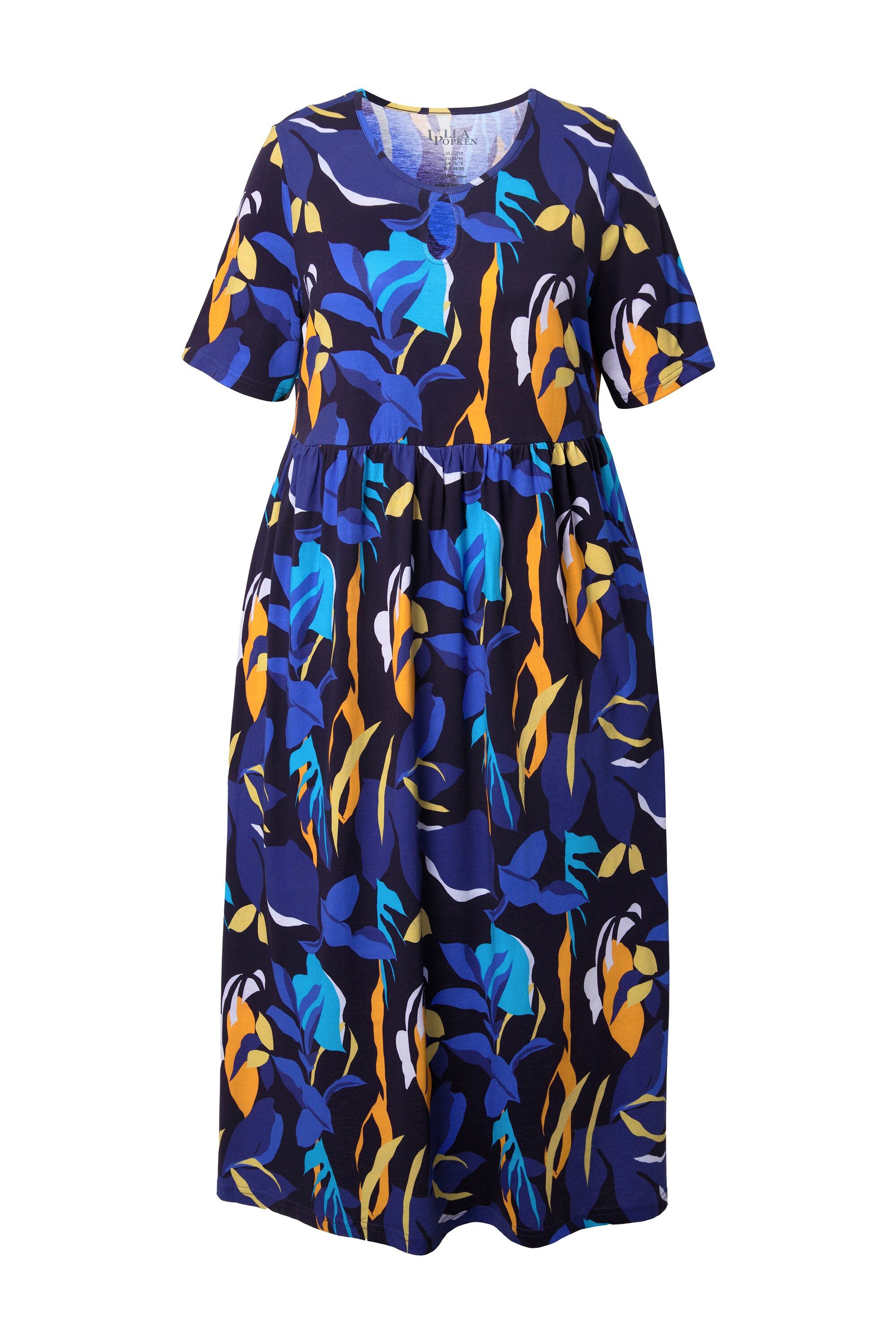 Ulla Popken Maxikleid Maxikleid A-Linie Rundhals günstig online kaufen