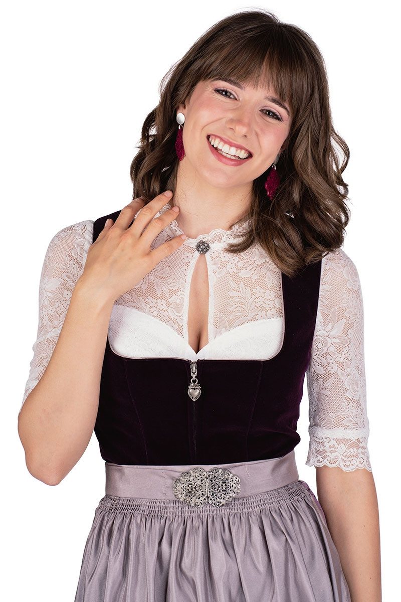 Dirndl Samt Dirndl 2tlg. - INKA - pflaume/mauve