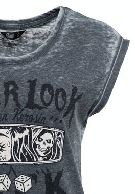 QueenKerosin Print-Shirt Never Look Back (1-tlg) mit Print