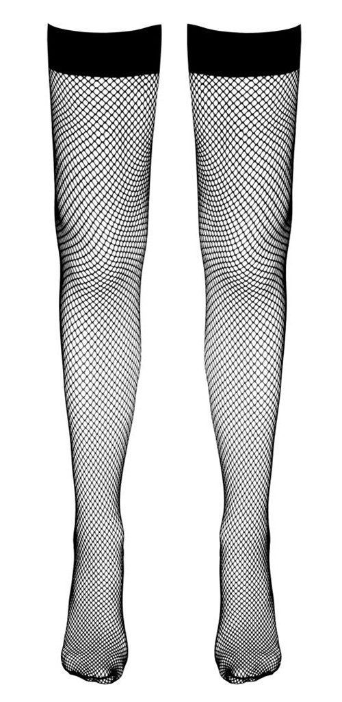 Cottelli LEGWEAR Halterlose Strümpfe Halterlose Netz-Strümpfe mit Silikonbund - schwarz (1-Paar) Innen mit rutschfestem Silikonband – Bild 3 von 4