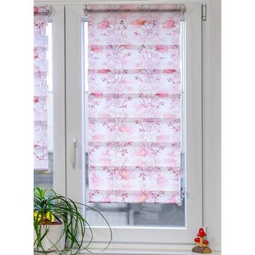 Doppelrollo Doppelrollo gemustert 80 x 150 Marisol, HTI-Living, halbtransparent, ohne Bohren, Klemmfix, Festmaß freihängend ohne Bohren Klemmfix