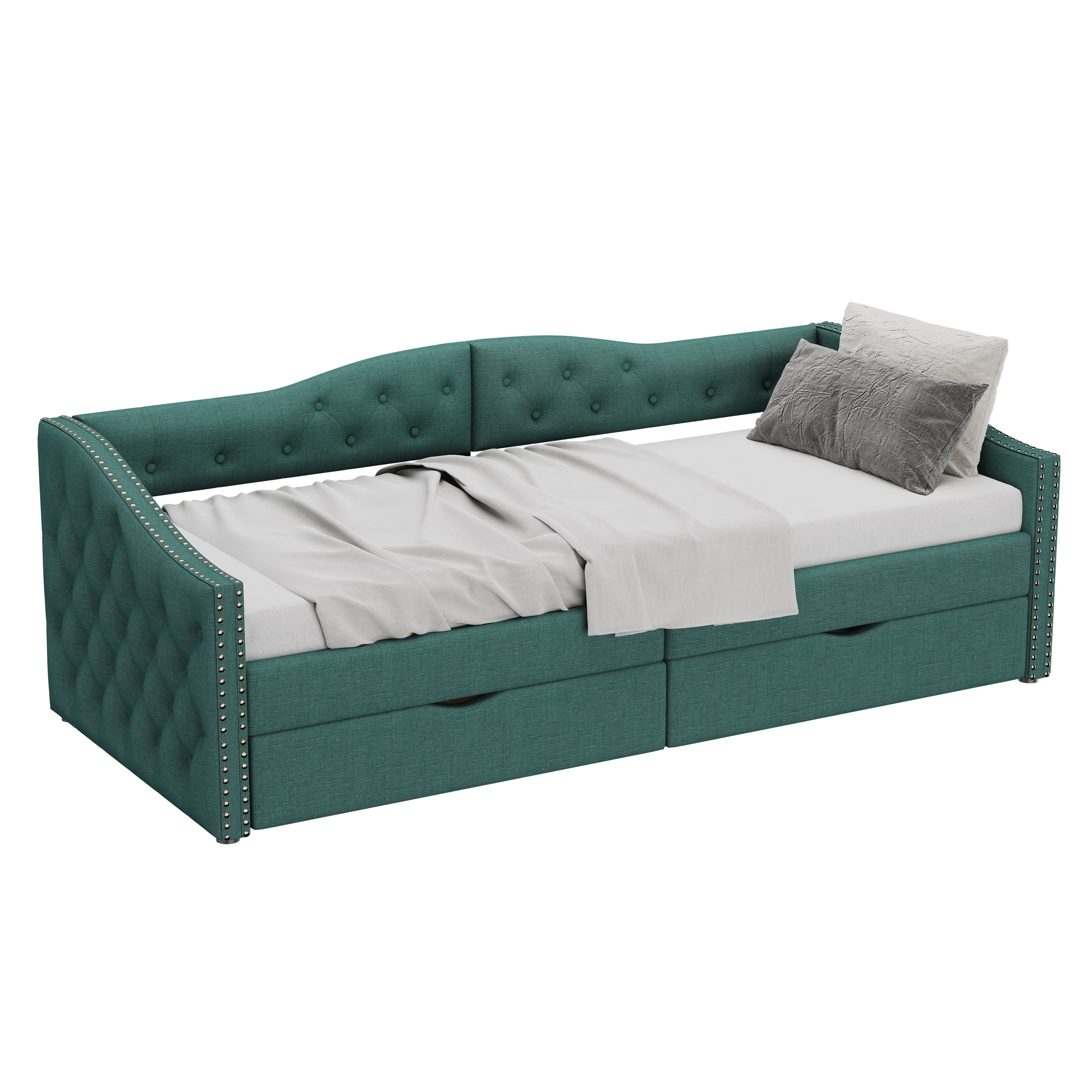 Flieks Daybett, Leinen Schlafsofa Tagesbett 90x200cm günstig online kaufen