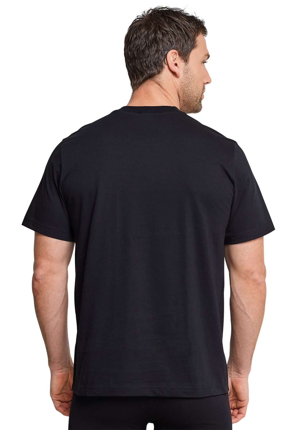 Schiesser T-Shirt Essentials Rundhals-Ausschnitt 4 Schwarz x