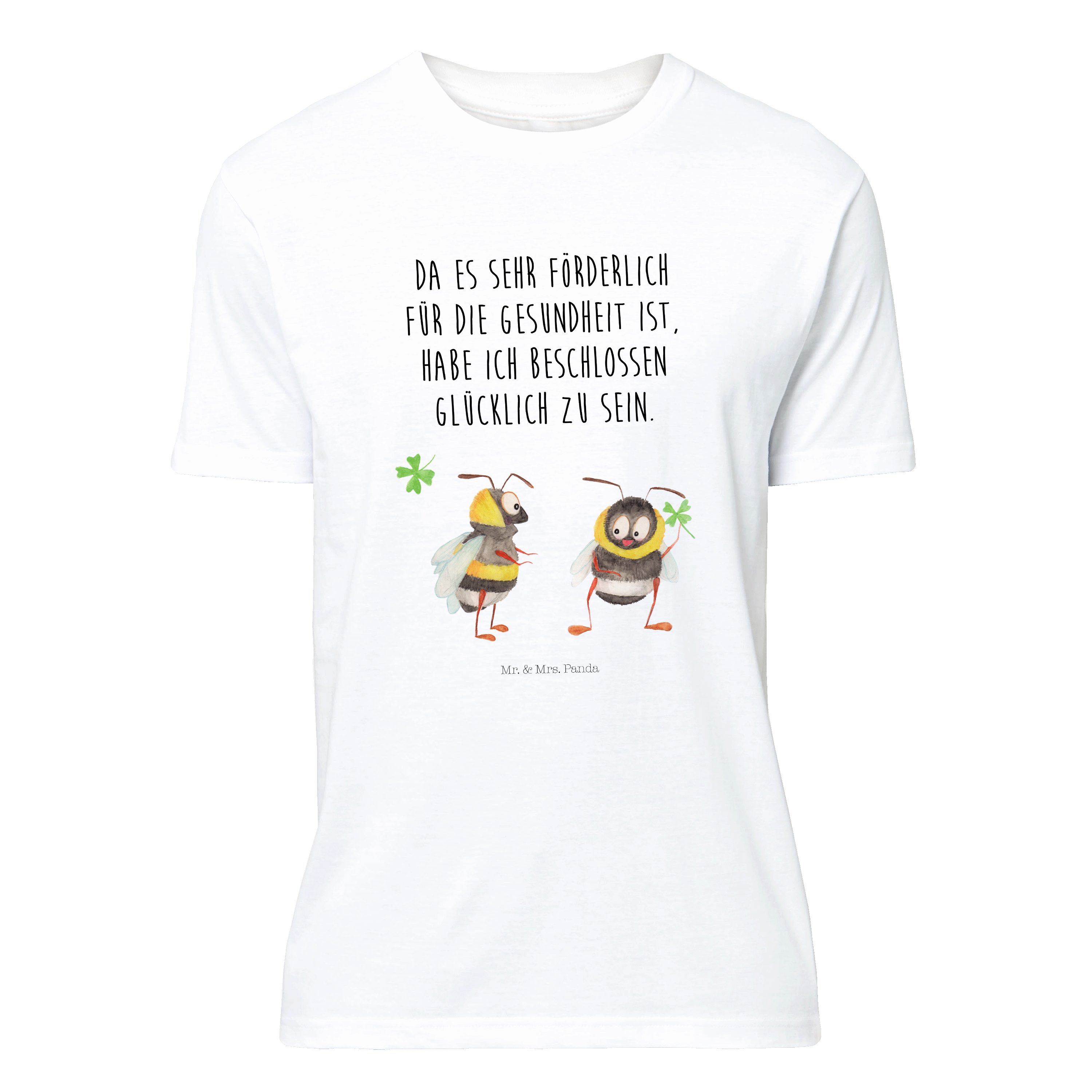 Mr. & Mrs. Panda TShirt »Hummeln mit Kleeblatt Weiß Geschenk, süße