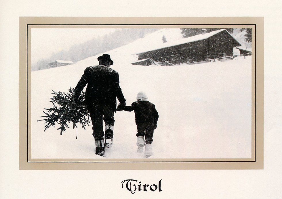 BillerAntik Kunstdruck Tiroler Winterlandschaft Weihnachtsbaum Hof Berg Kunstdruck Werbung 09, (1 St)