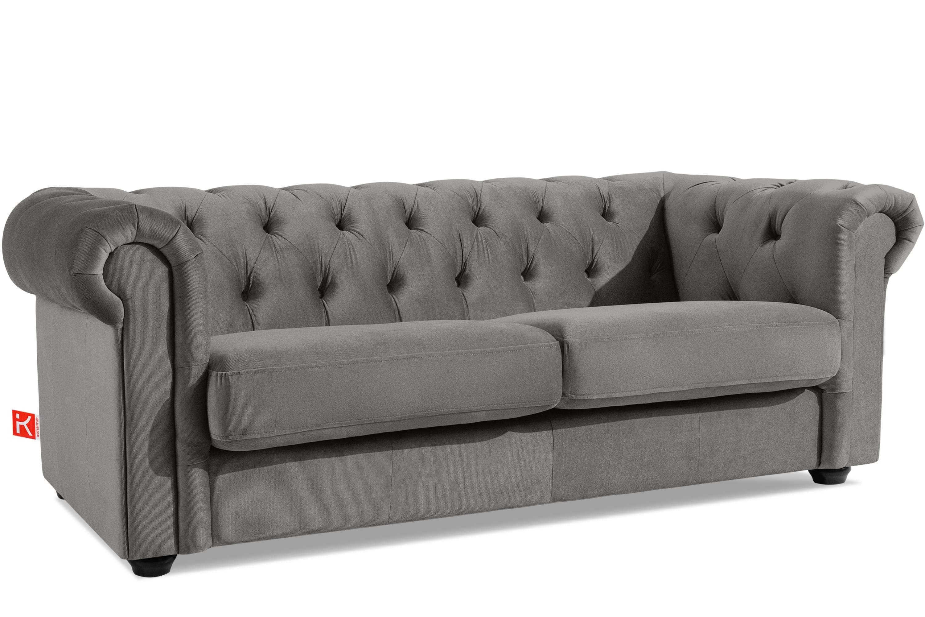 KONSIMO® Chesterfield-Sofa GRAVO 3-Sitzer Sofa, Einzelsofa, hergestellt in der EU, handgefertigte Steppung, elegante Armlehnen, Sitzkissen
