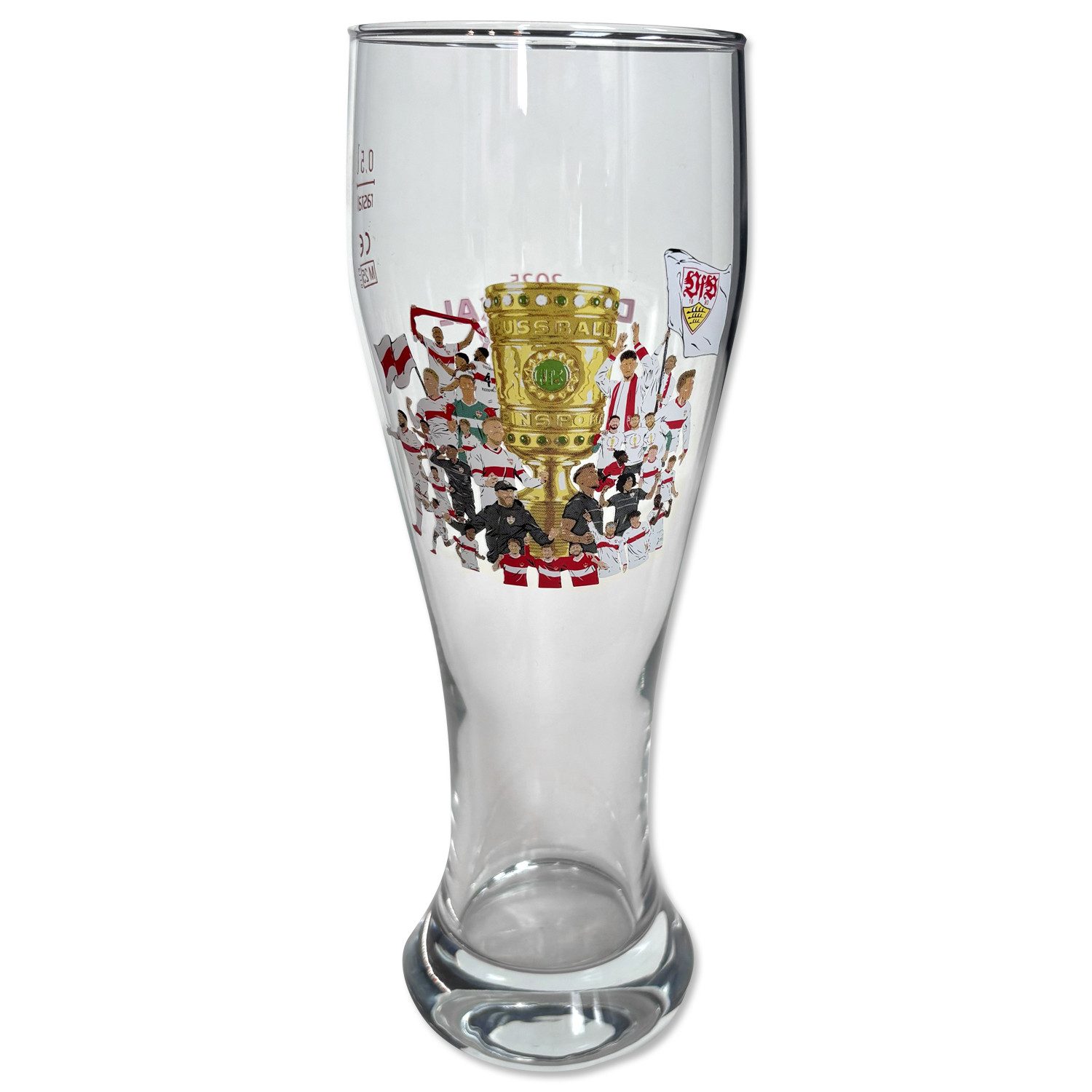 rastal Bierglas VfB Stuttgart Weizenbierglas 2er Set Pokalsieger 2025, Glas