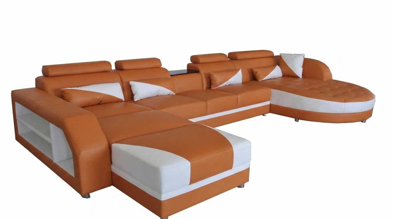JVmoebel Wohnlandschaft Modernes U-Form Ecksofa in Orange mit Couchtisch und Design Garnitur, 2 Teile, Special features